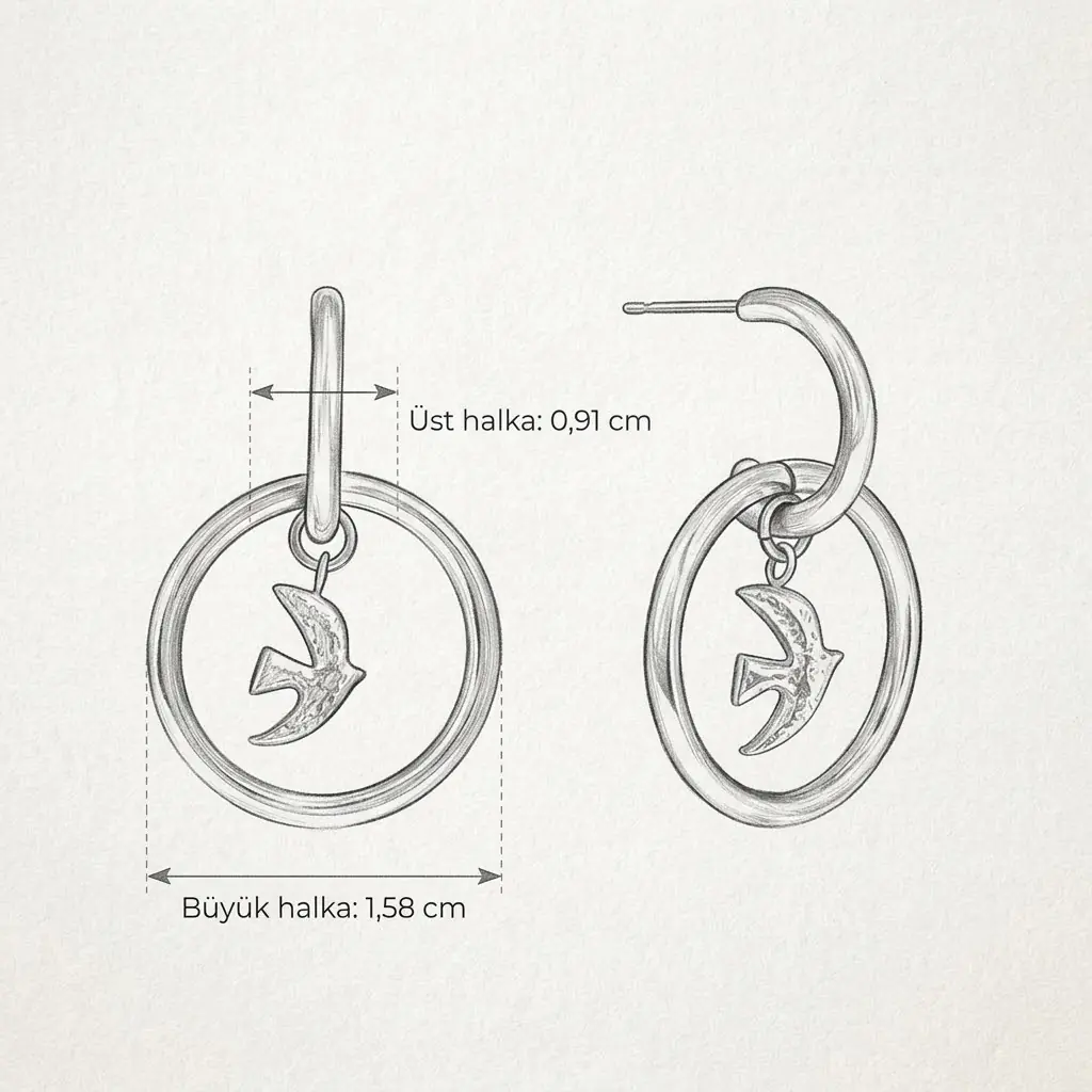 Hirundel Earring | Çelik Küpe 5