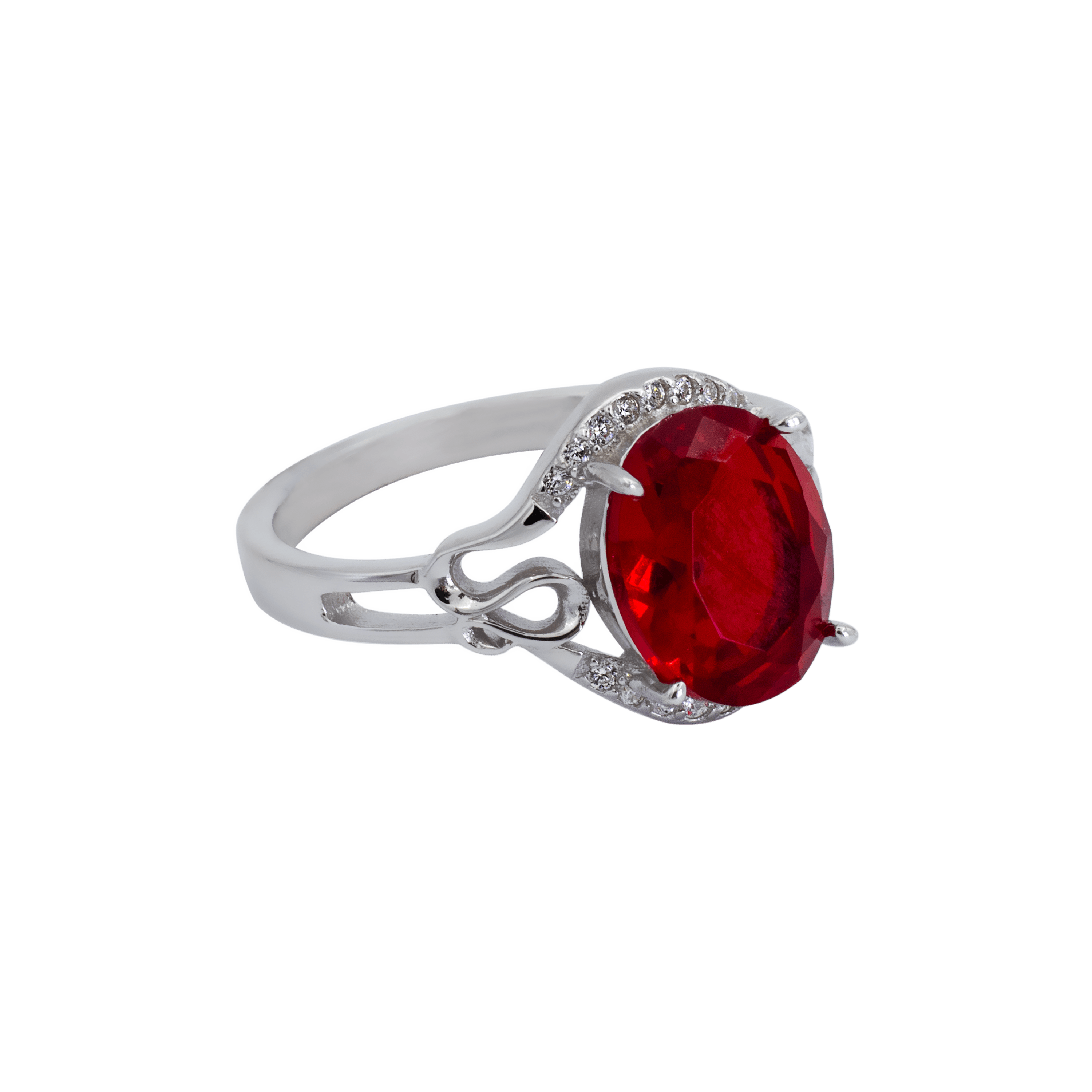 Ruby Flame Ring | Silver Kadın Yüzük