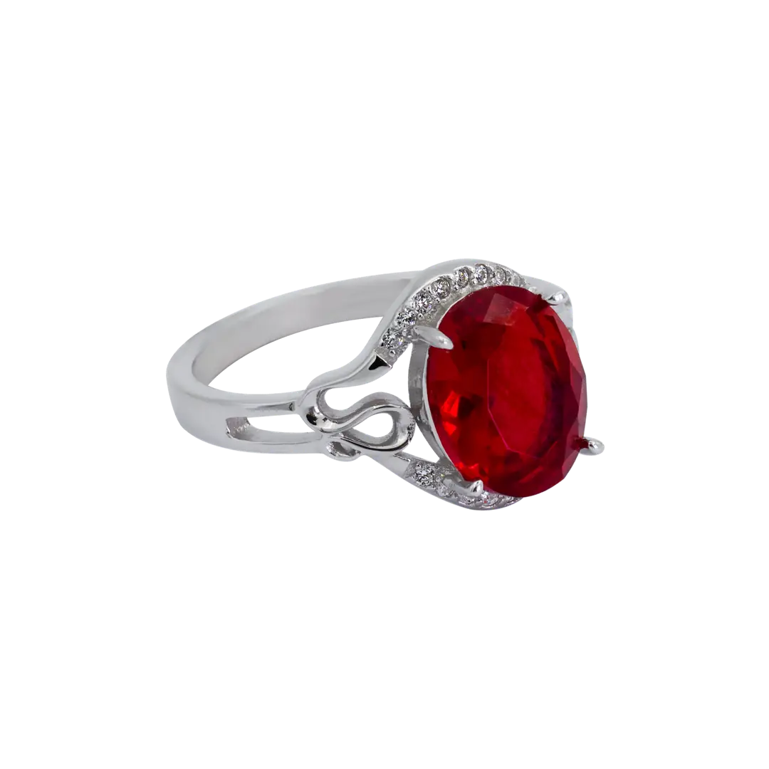 Ruby Flame Ring | 925 Gümüş Kadın Yüzük 1