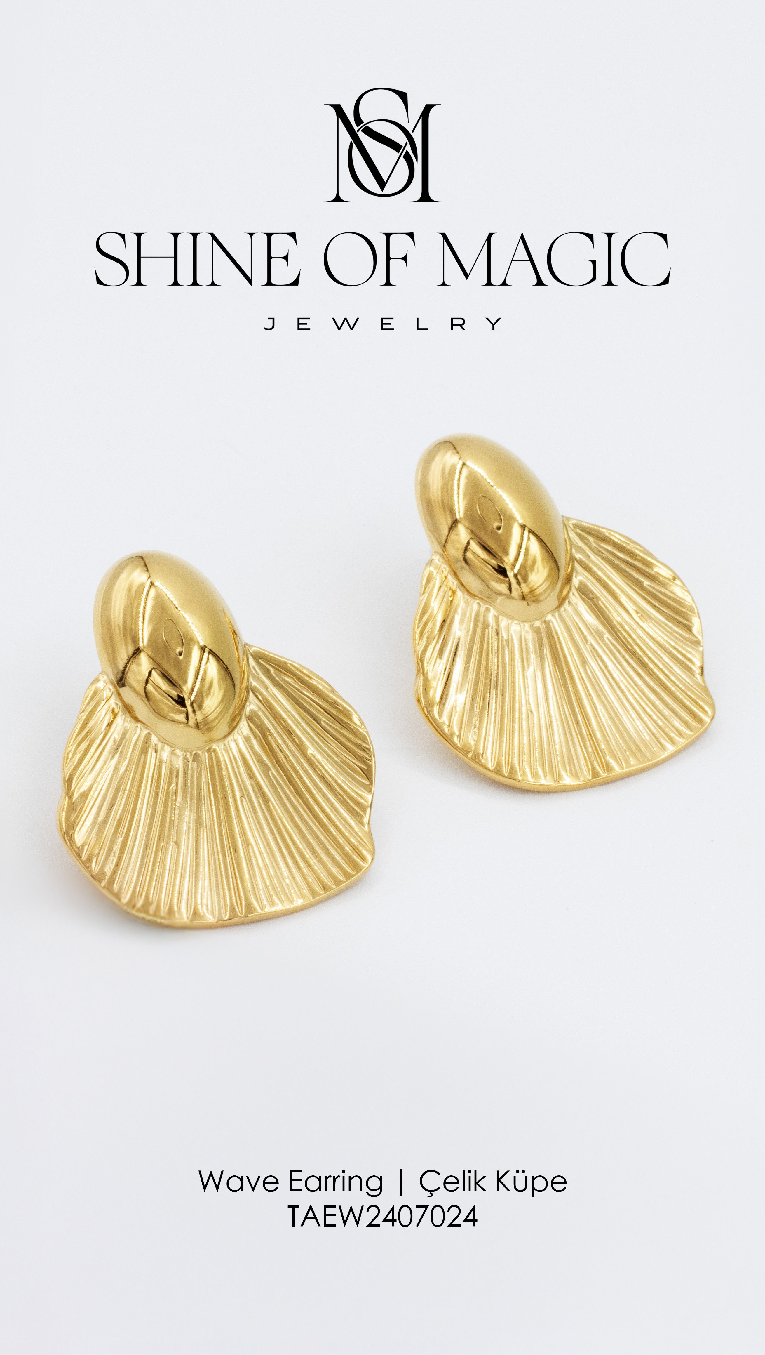 Wave Earring | Çelik Küpe