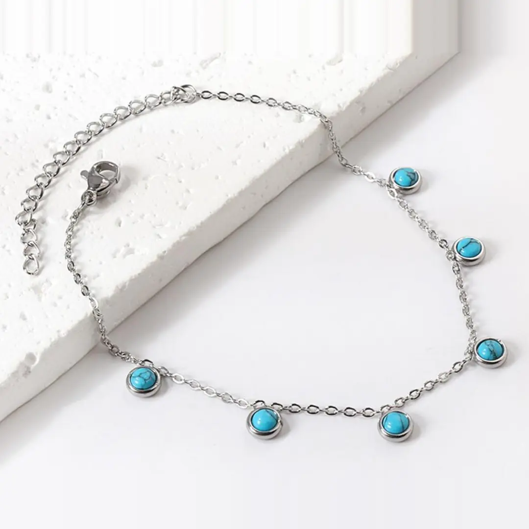 Turquana Silver Anklet | Gümüş Renk Çelik Halhal