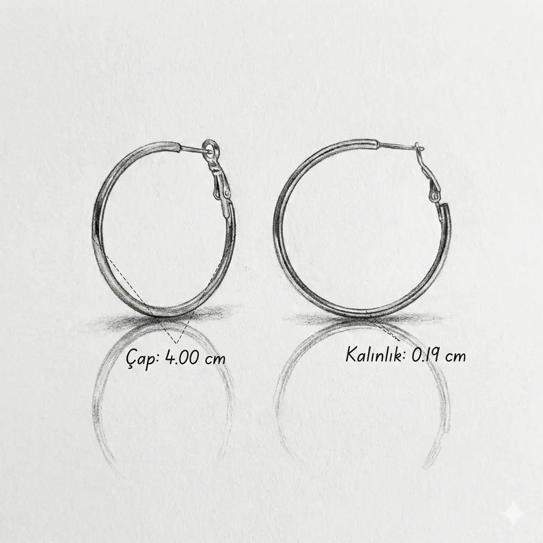 Silvon40 Earring | Çelik Küpe 2