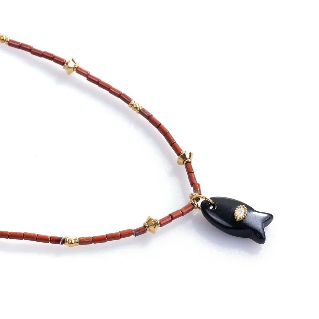 NoirFish Necklace | Boncuklu Kolye