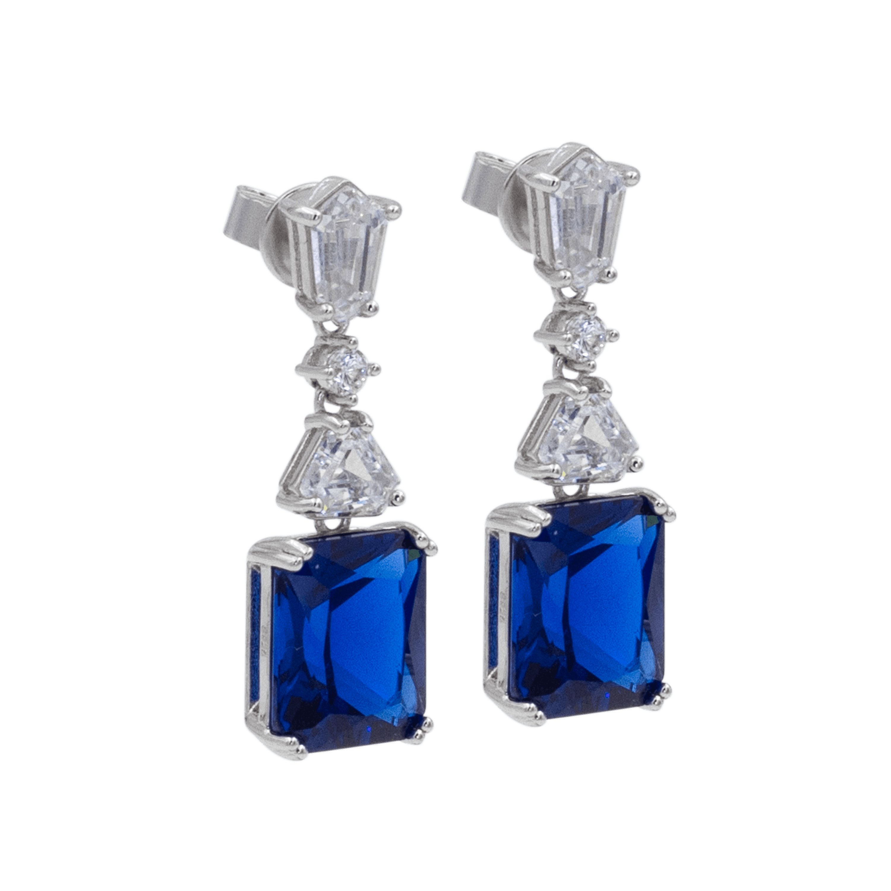 Sapphire Grace Earrings | Silver Kadın Küpe