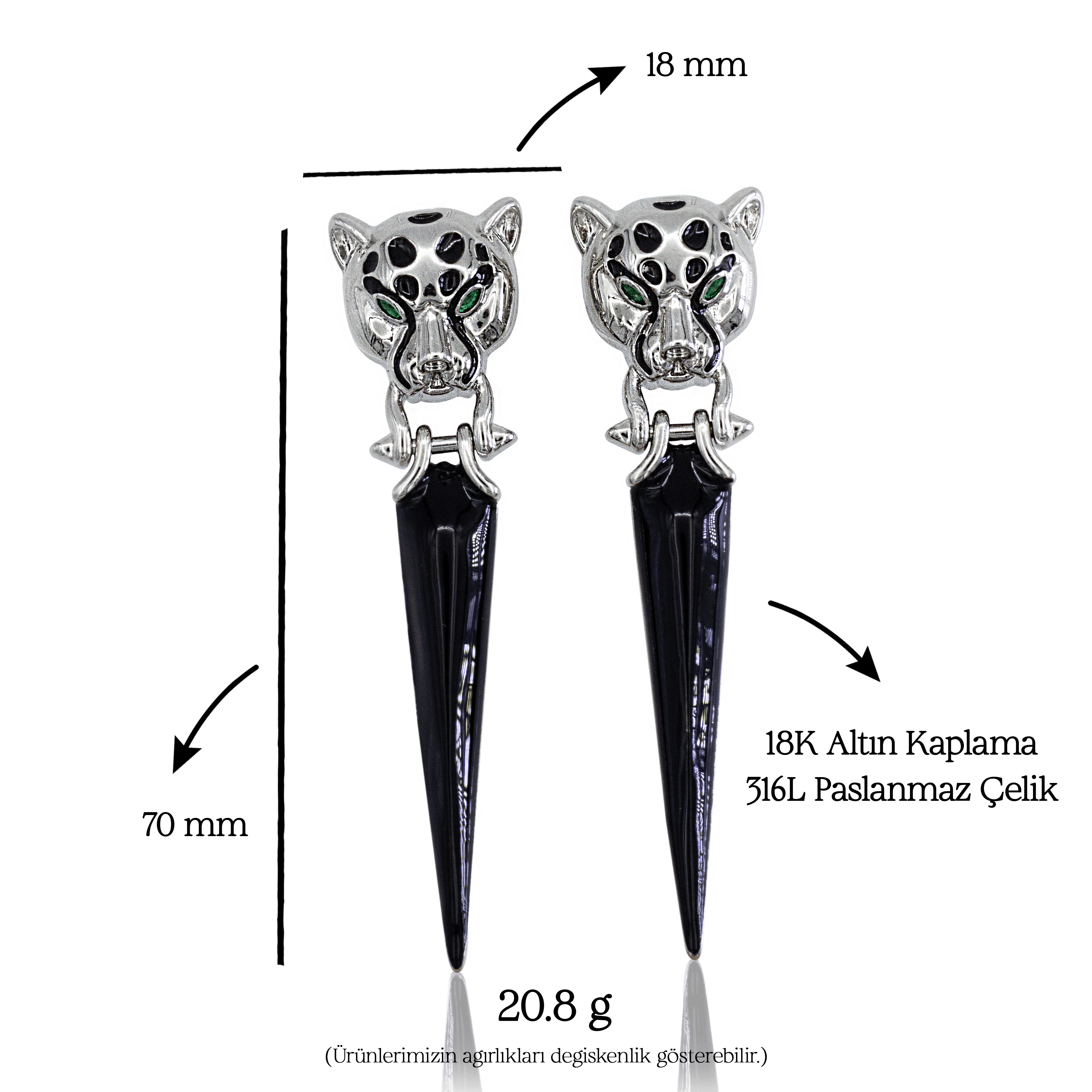 Panthera Noir Earrings | Küpe