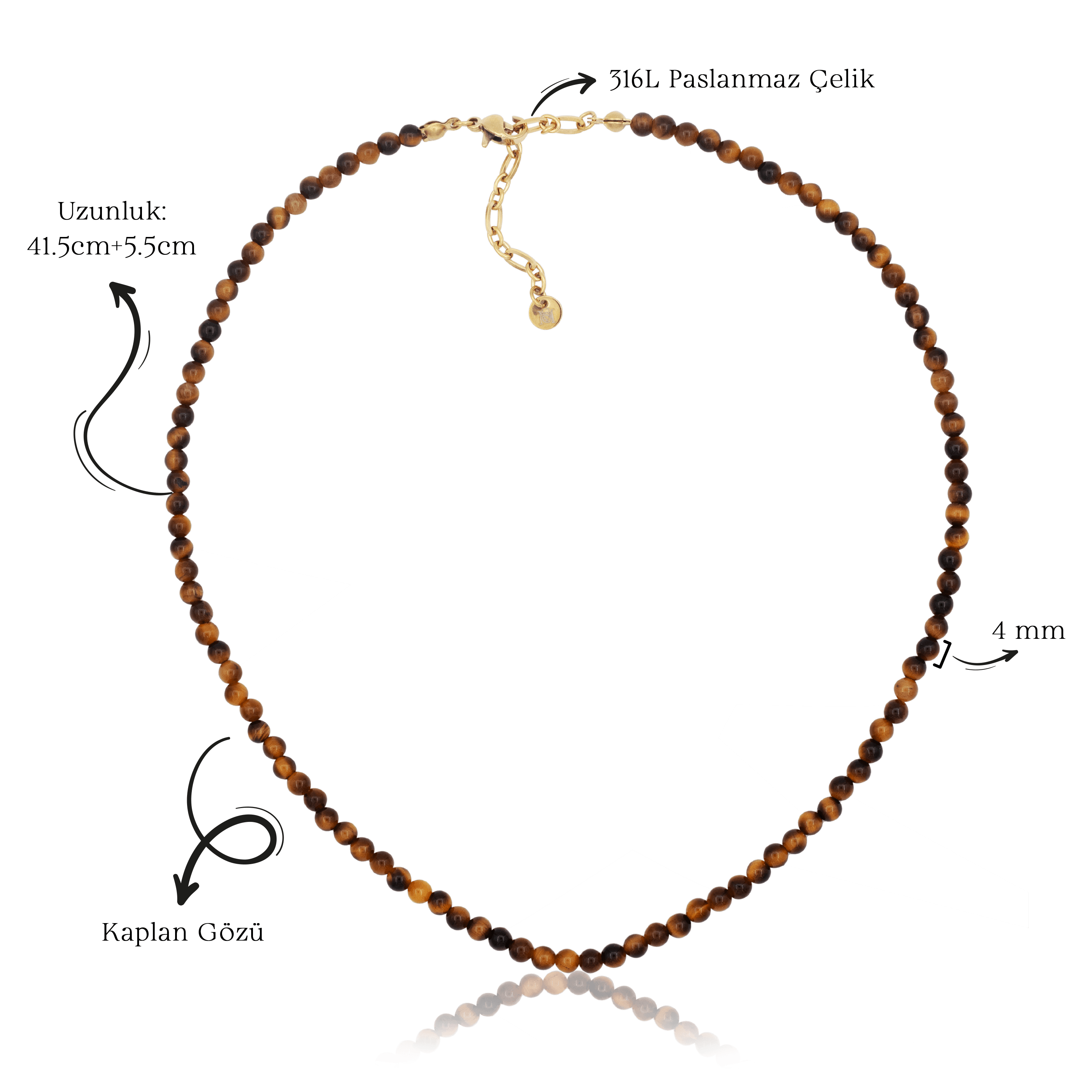 Tiger Glow-4 Necklace | Doğal Taş Kolye