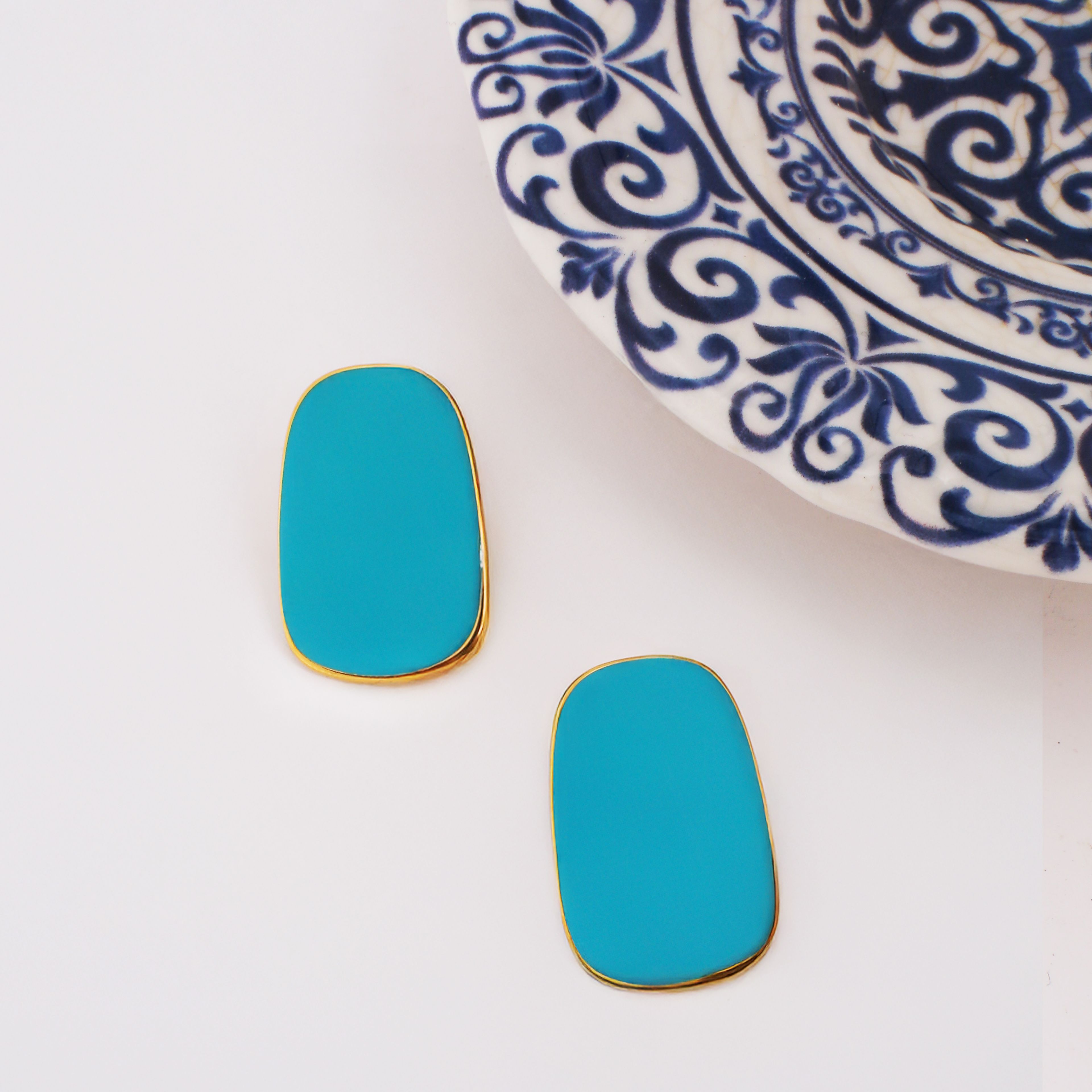 Turquoise Aura Earring | Çelik Küpe