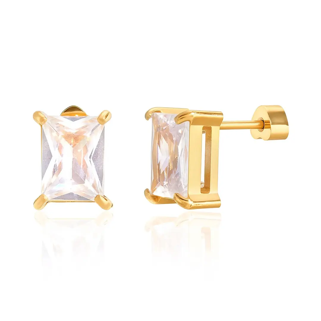 Bagetta Earring | Çelik Küpe