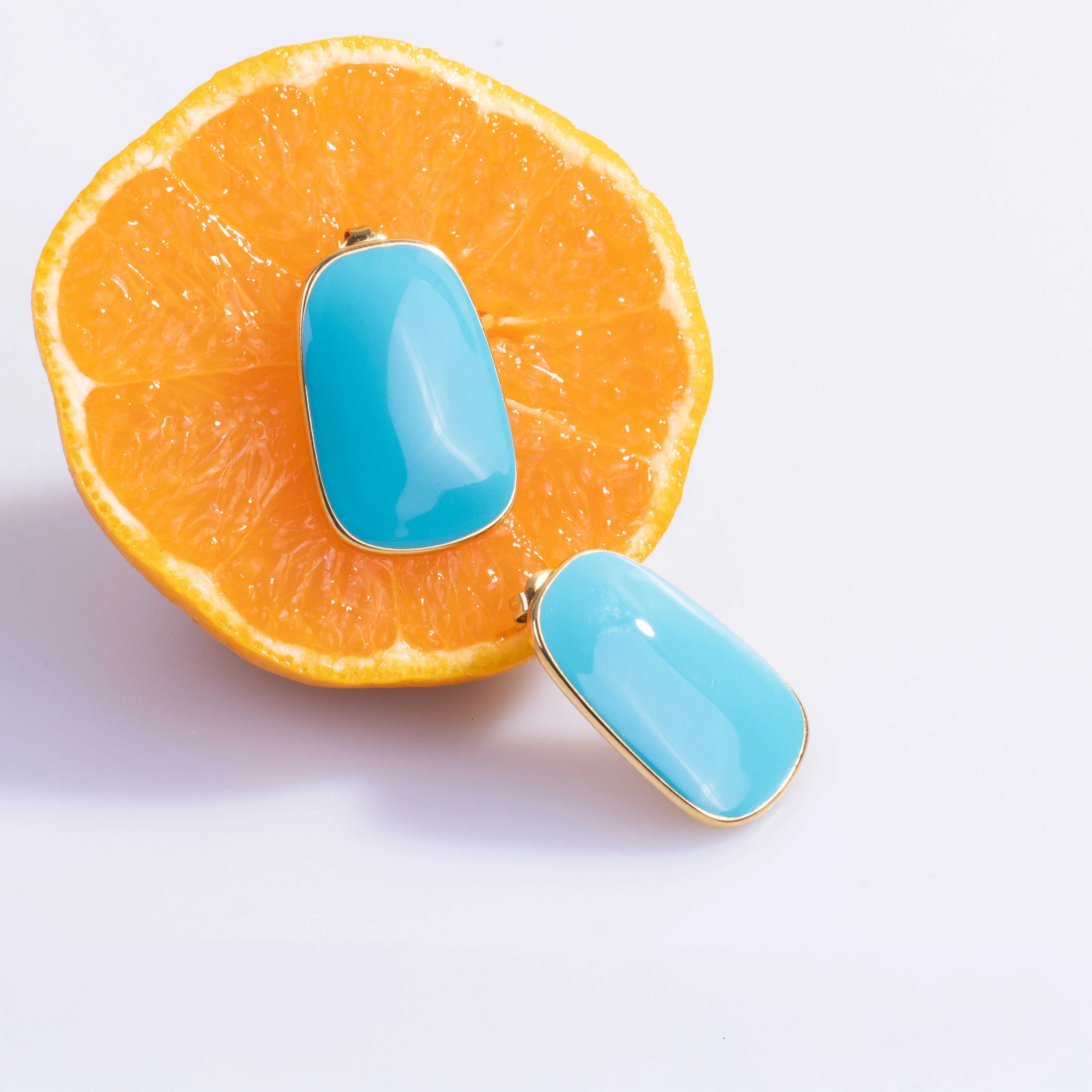 Turquoise Aura Earring | Çelik Küpe