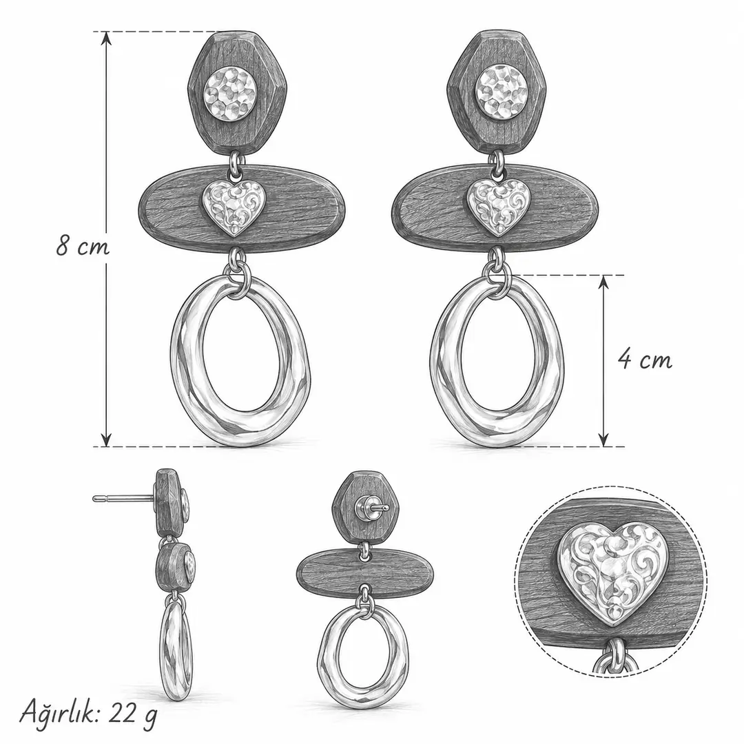 Sahara Earring | Ahşap Küpe 6