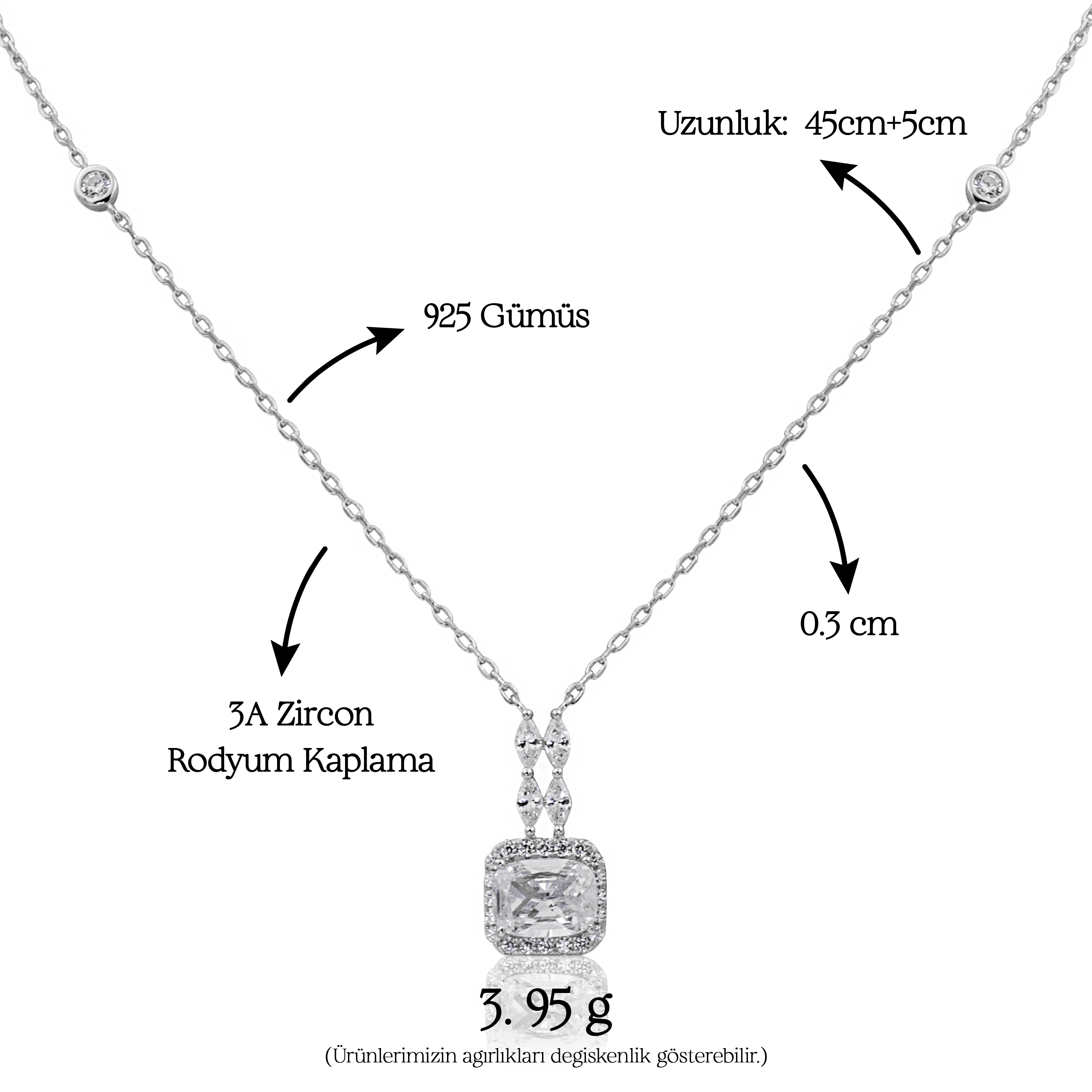 Lumiere Necklace | Silver Kadın Kolye