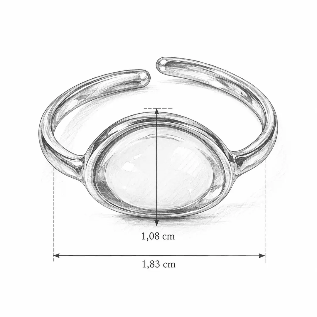 Limpida White Ring | Çelik Yüzük 7