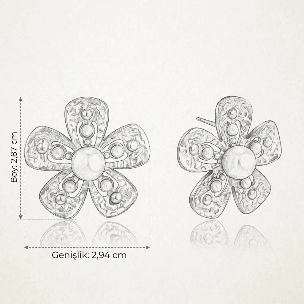 Fleurine Earring | Çelik Küpe 6