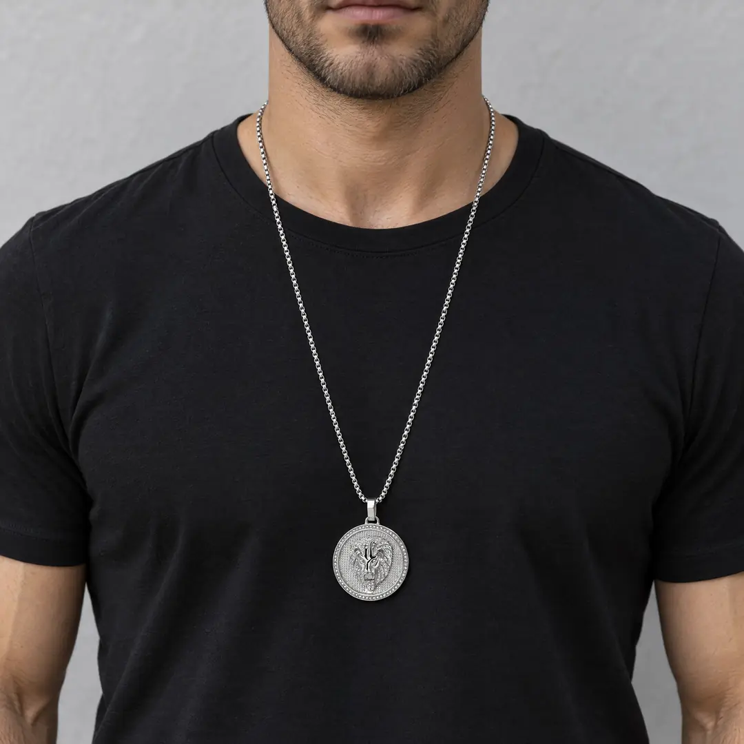 Medrion Necklace | Erkek Çelik Kolye 3