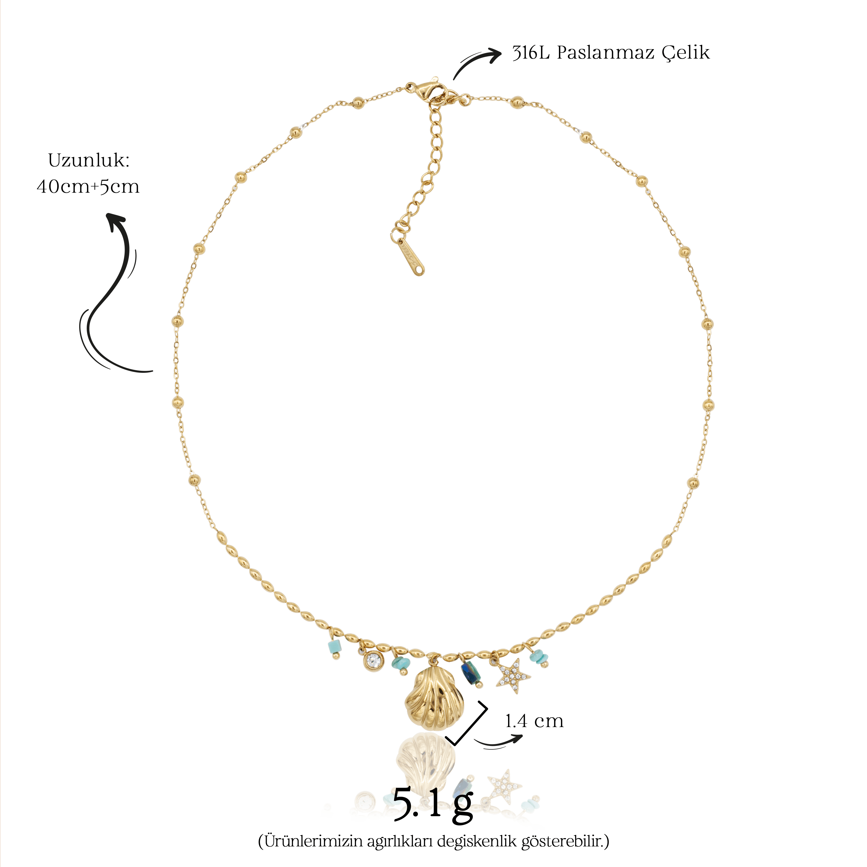 Verona Necklace | Çelik Kolye
