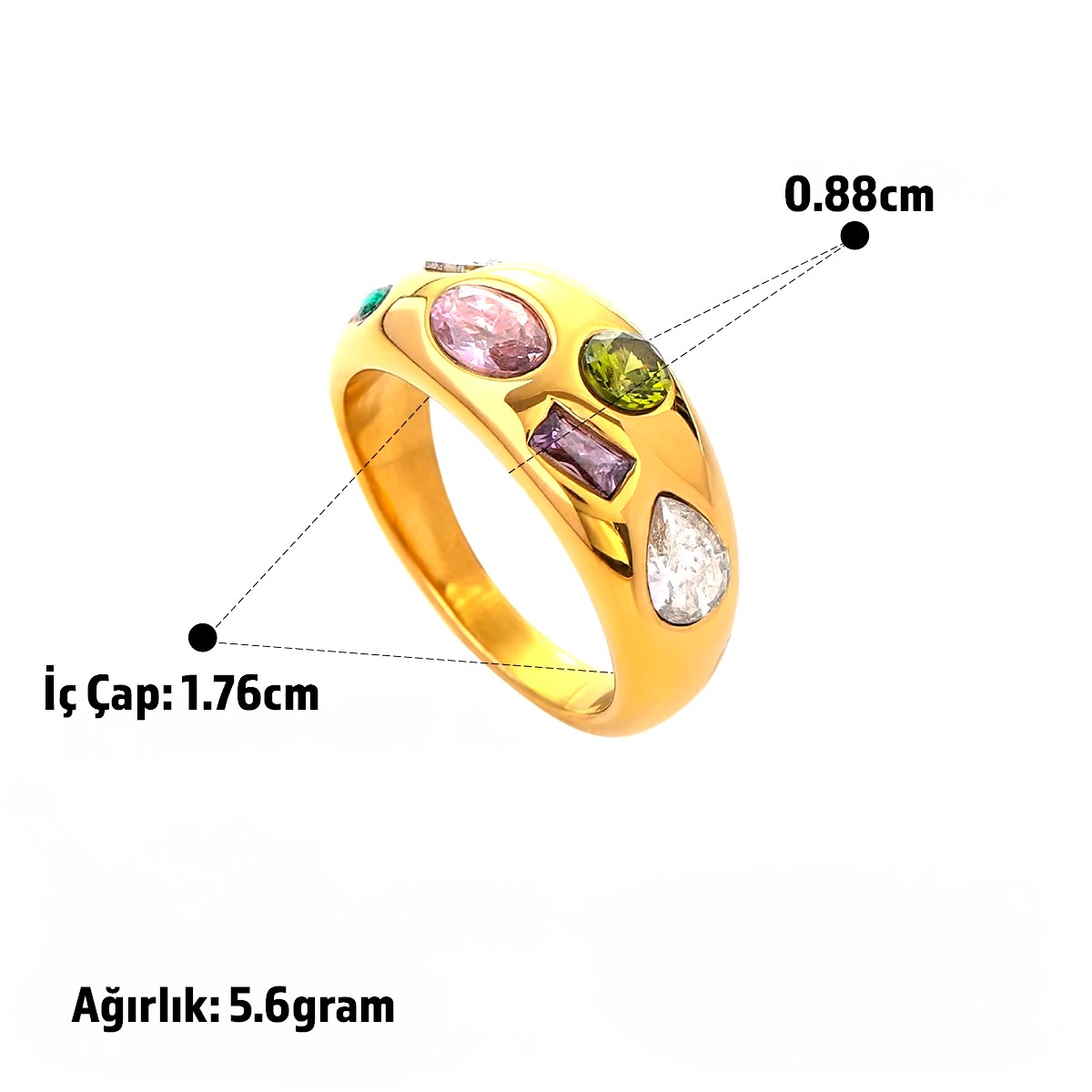 RhineStone Ring | Çelik Yüzük