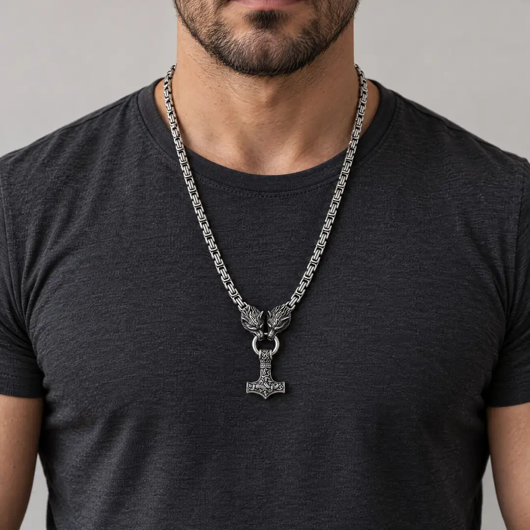 Mjolvar Necklace | Erkek Çelik Kolye 4