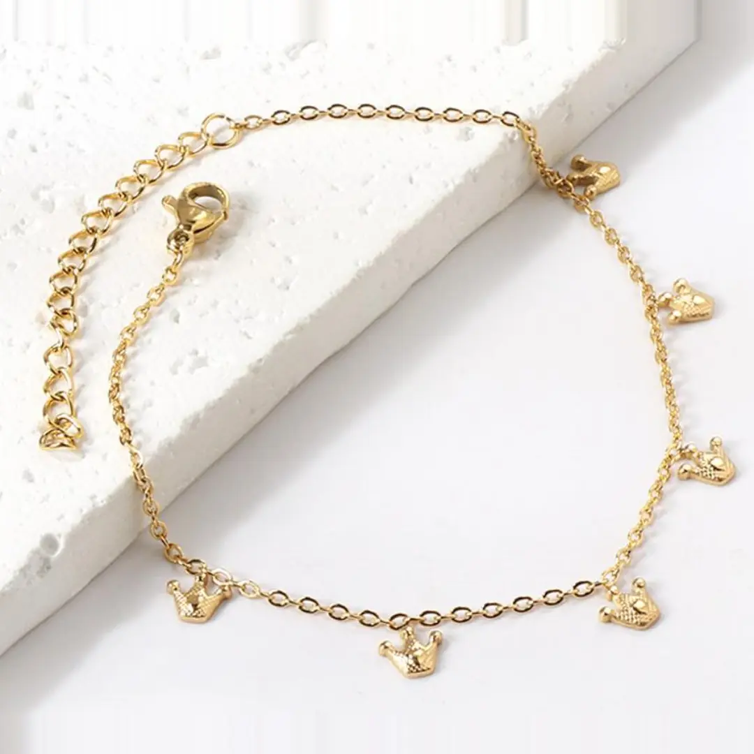 Coronia Gold Anklet | Çelik HalHal