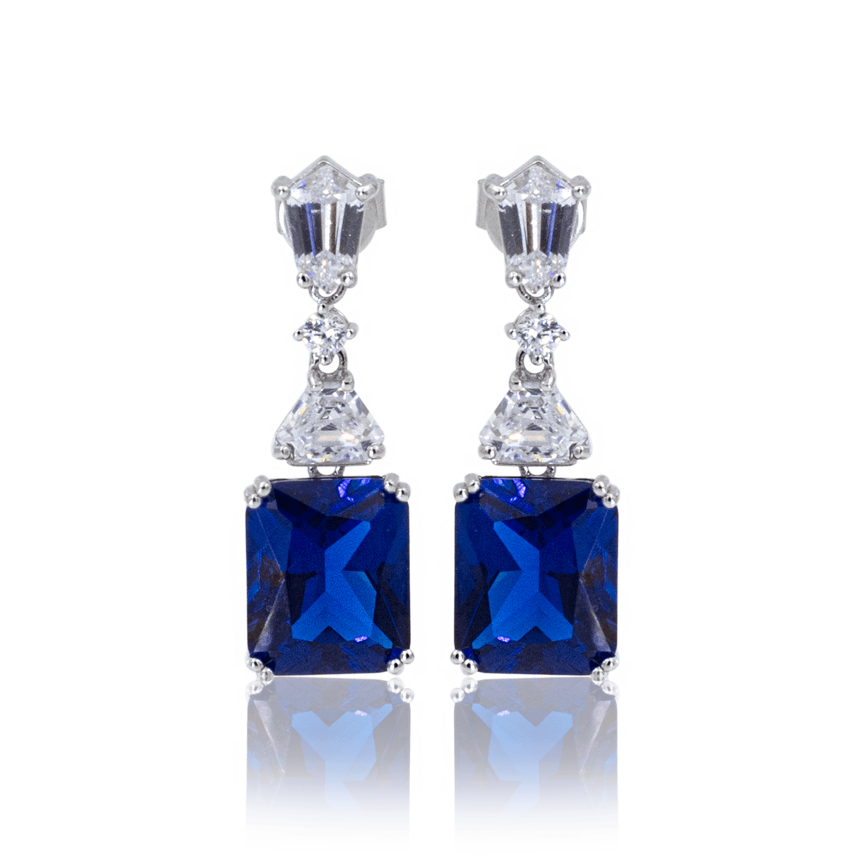 Sapphire Grace Earrings | Silver Kadın Küpe