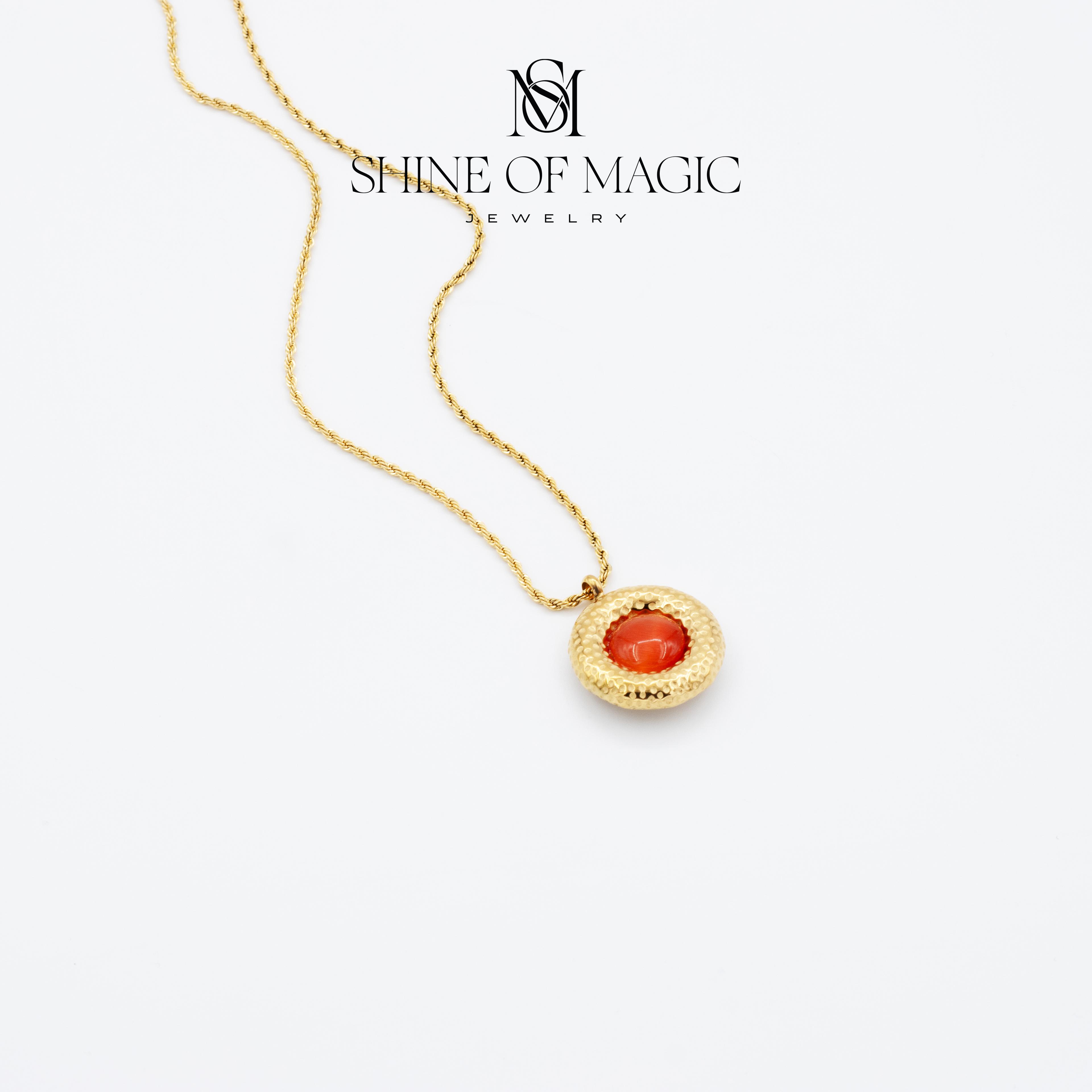 Golden Sunburst Necklace | Çelik Kolye