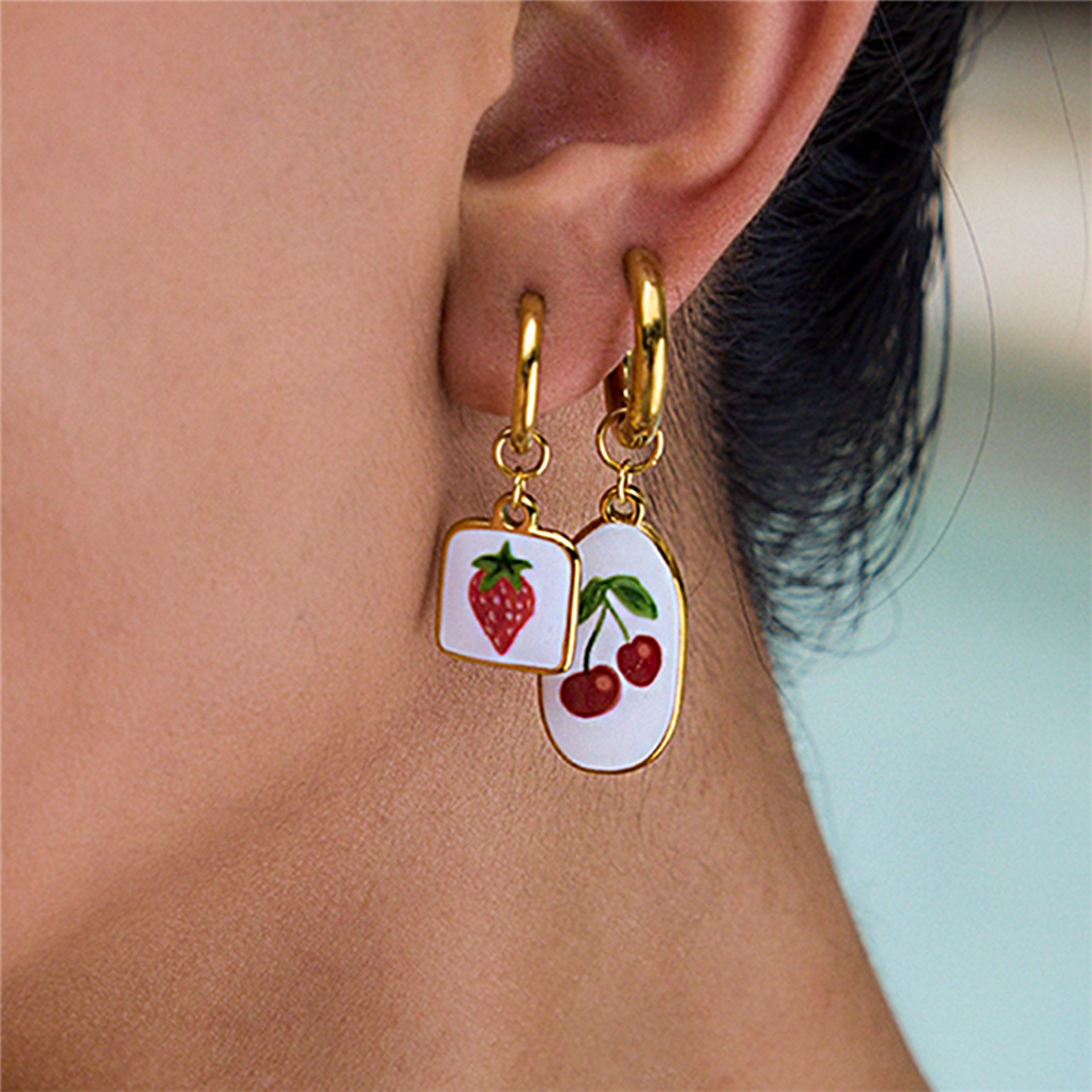 Cereza Earring | Çelik Küpe