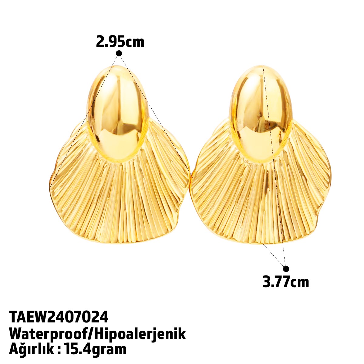 Wave Earring | Çelik Küpe