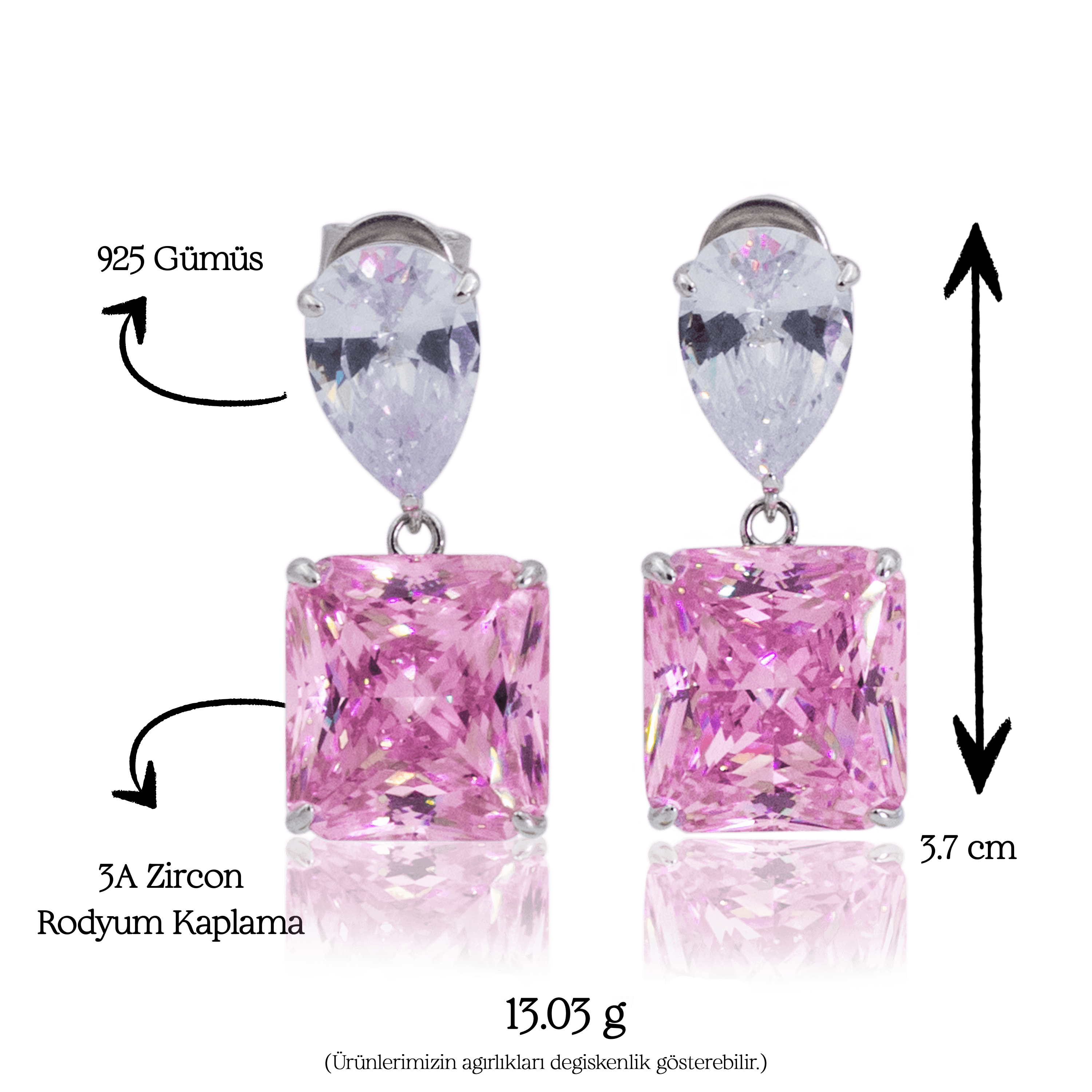 Rosaria Earrings | Silver Kadın Küpe