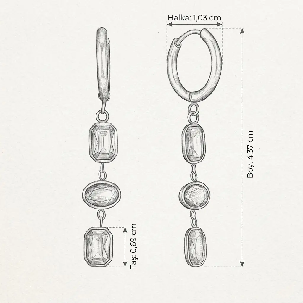 Garnessa Earring | Çelik Küpe 5