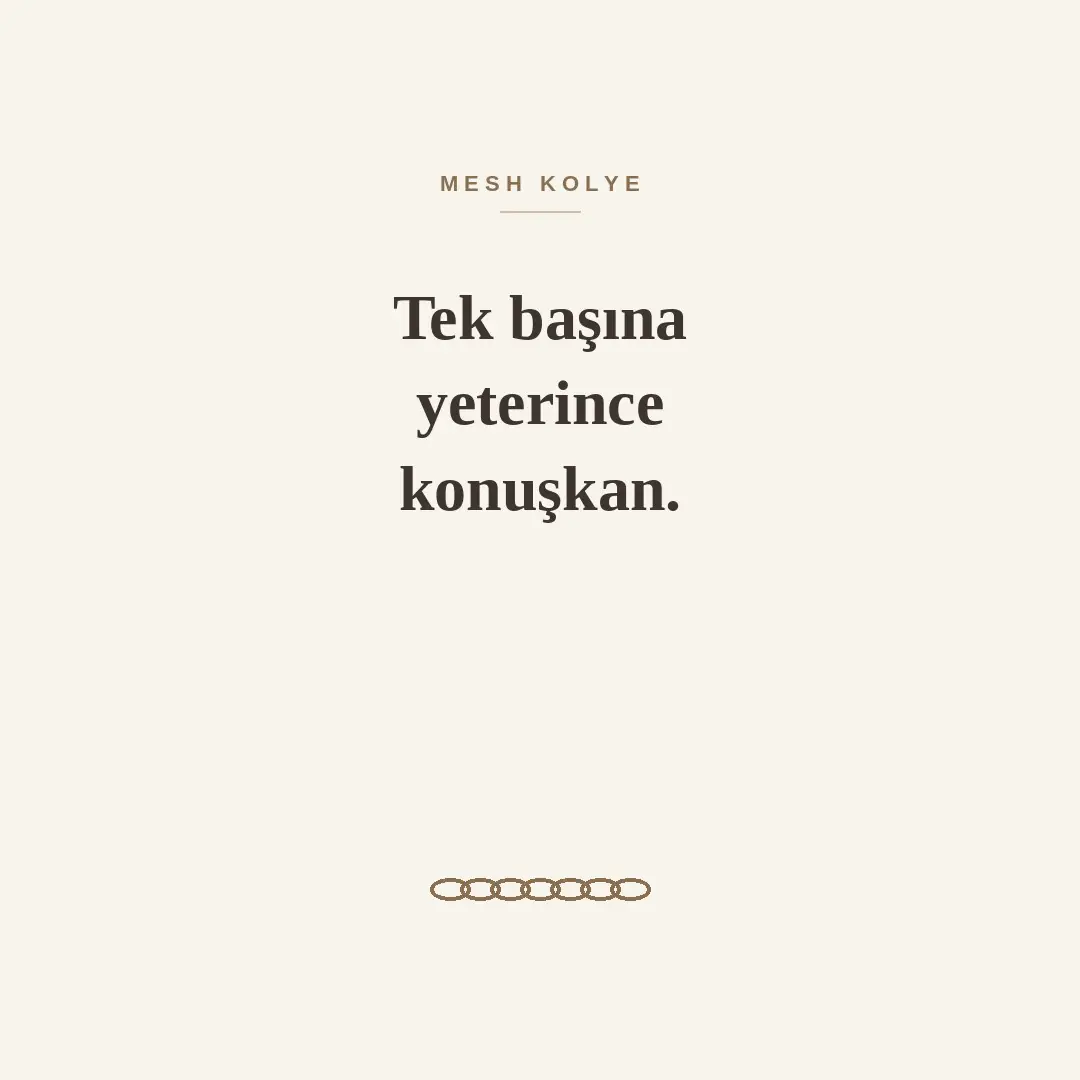 Mesh kolye stilini anlatan krem tonlu editoryal görsel