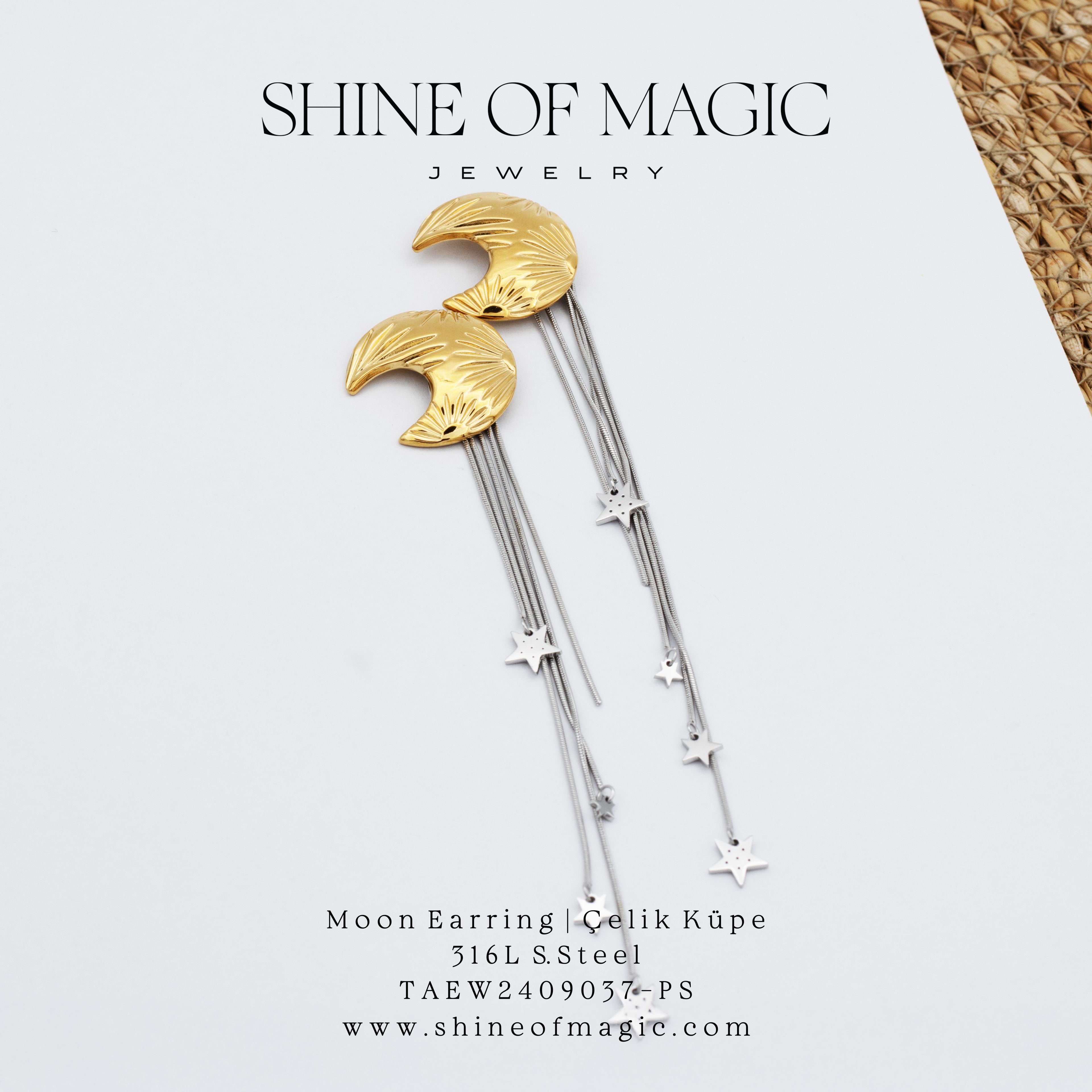 Moon Earring | Çelik Küpe