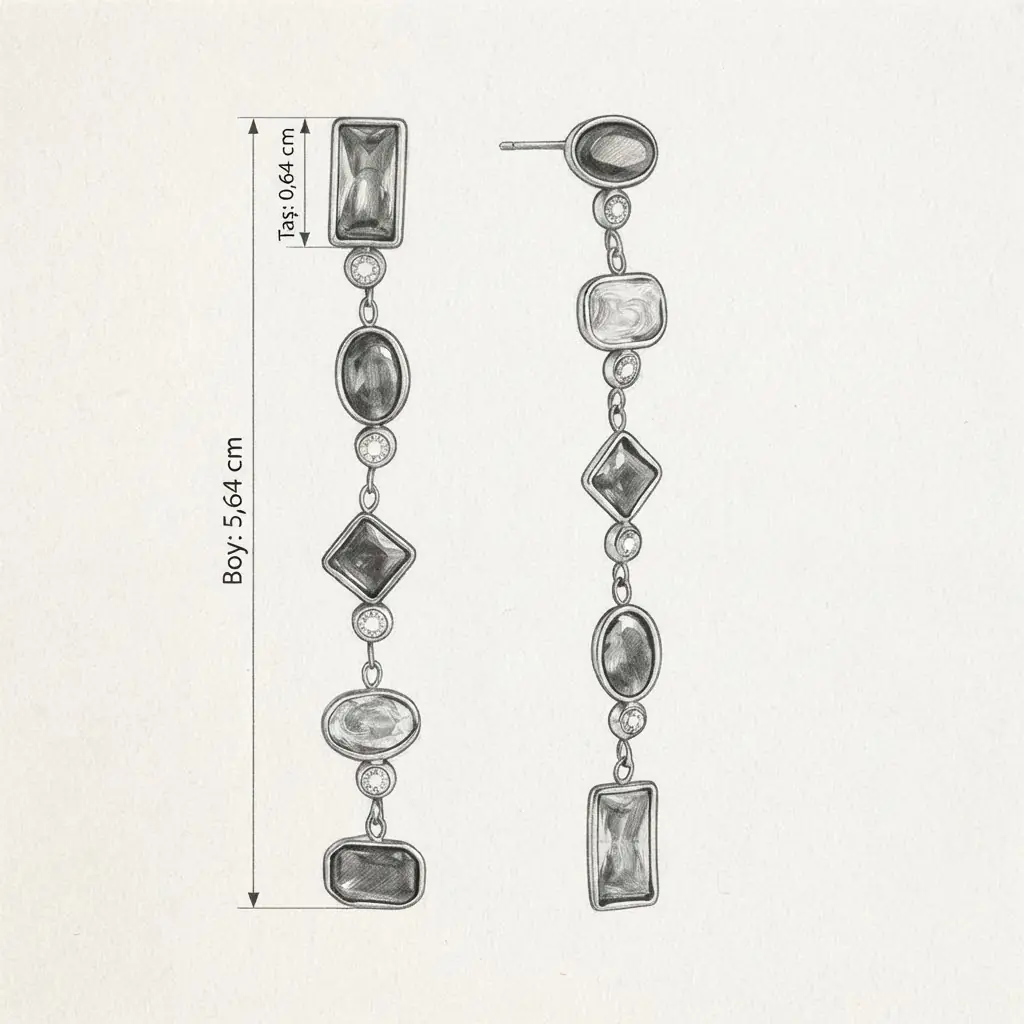 Mosaira Earring | Çelik Küpe 5