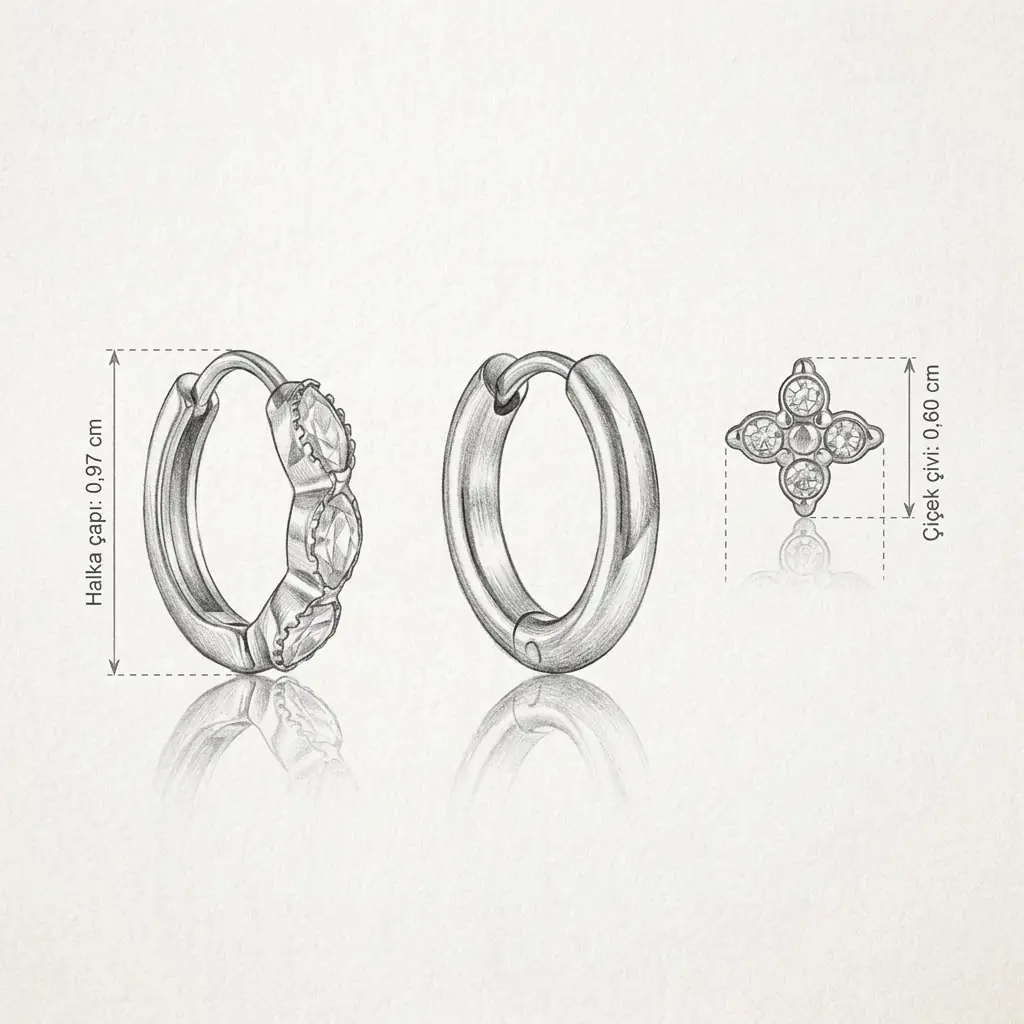 Nivella Earring | Çelik Küpe 5