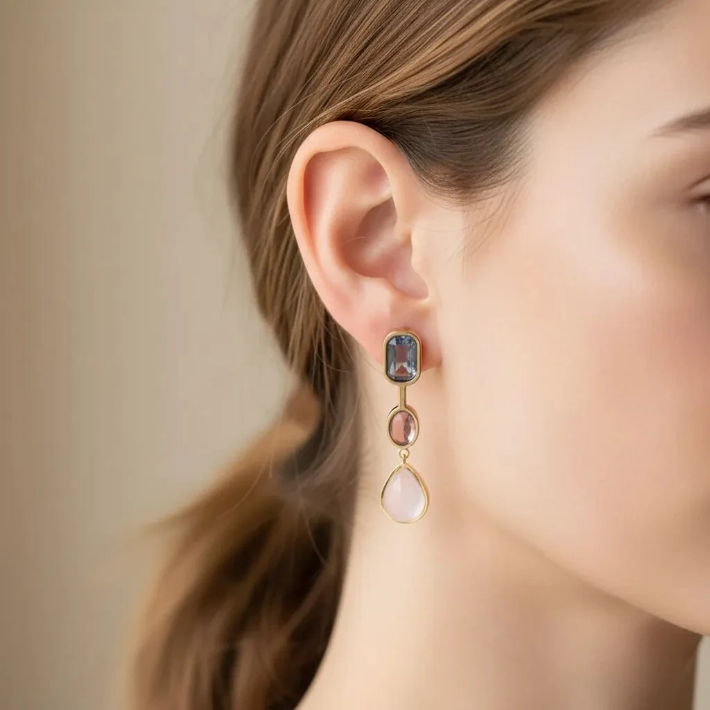 Roselune Earring | Çelik Küpe