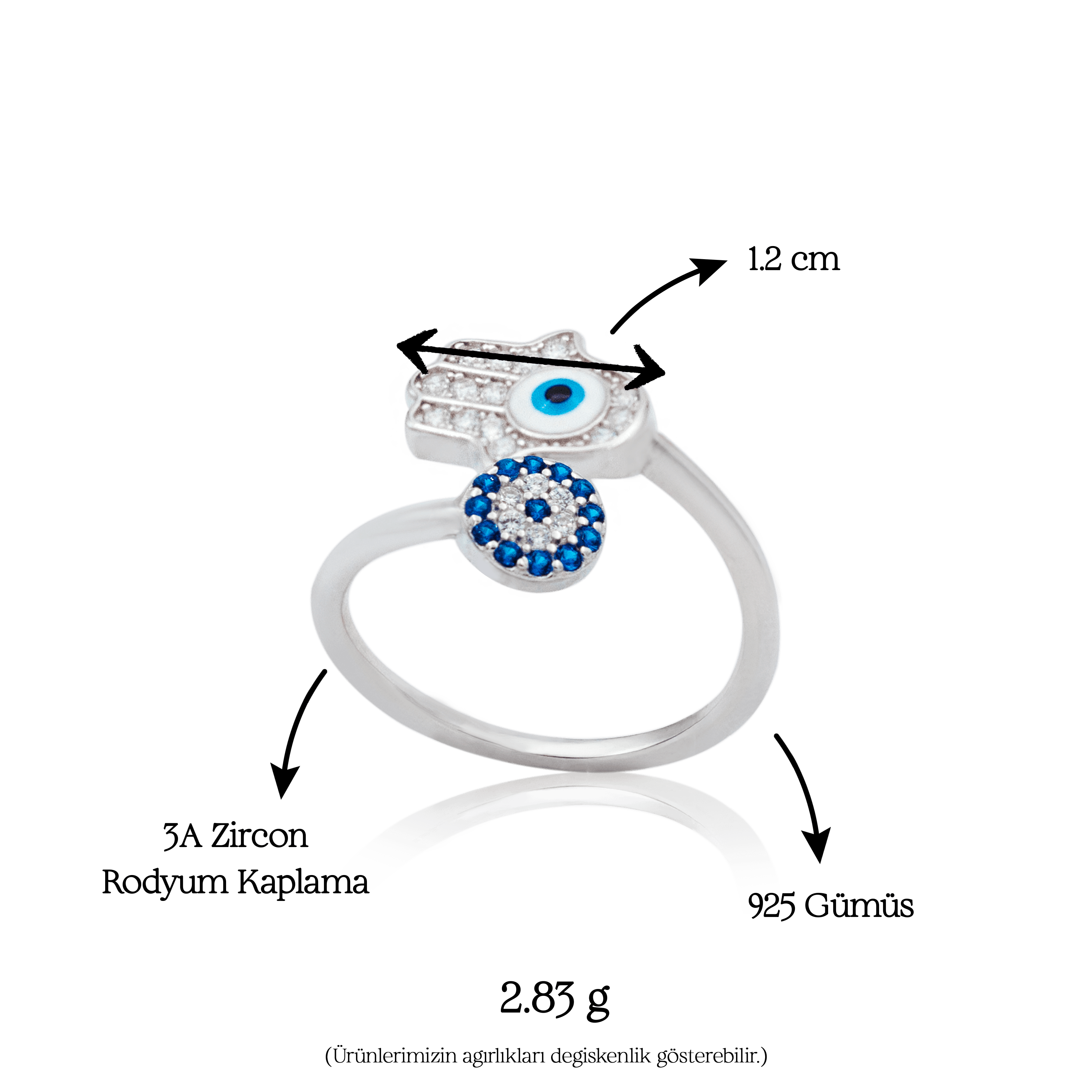 Fatima Eye Ring | Silver Kadın Yüzük