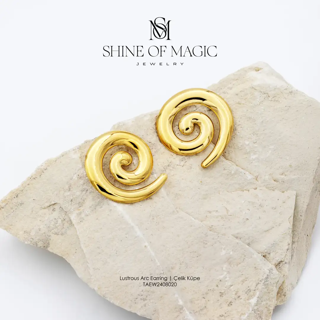 Lustrous Arc Earring | Çelik Küpe 2