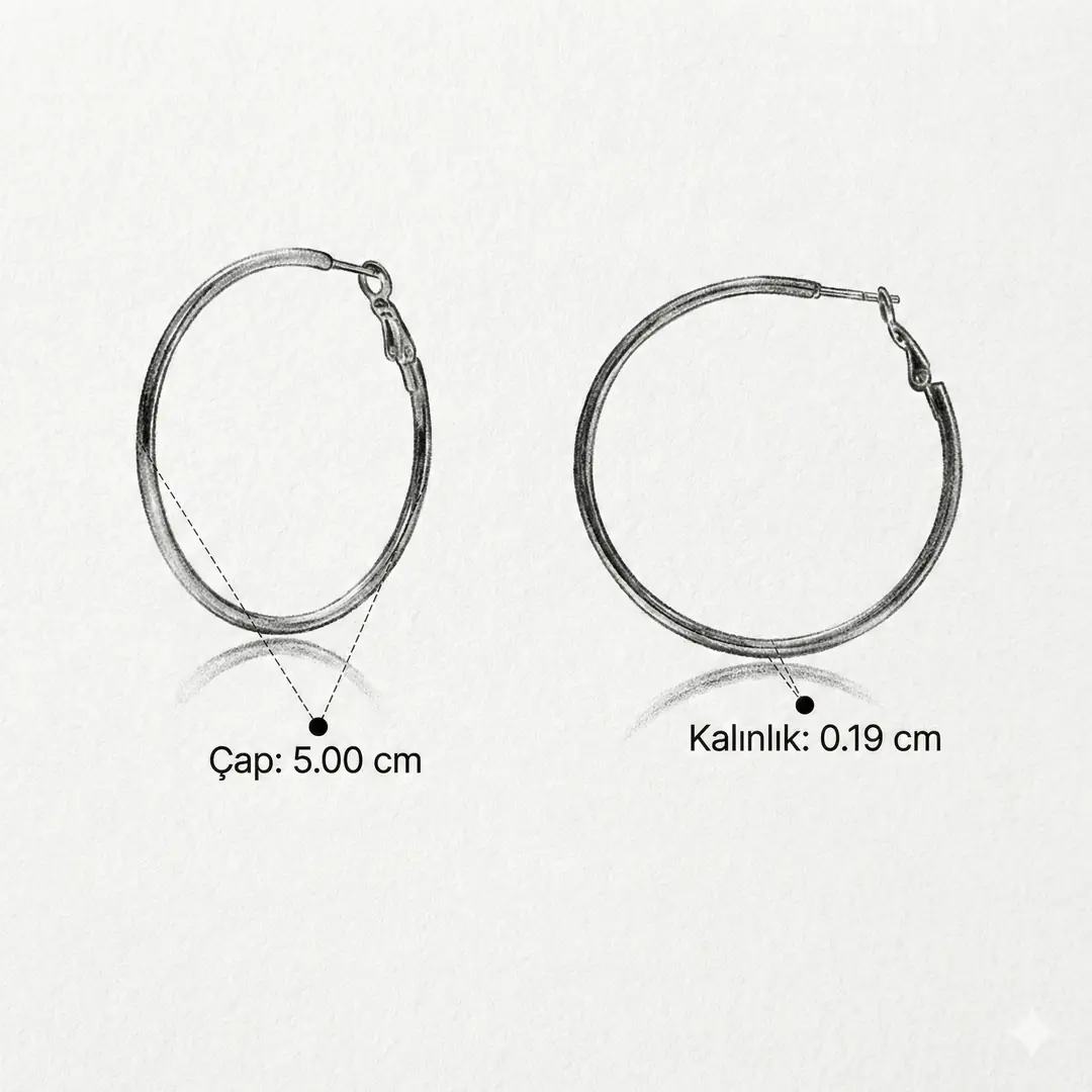 Elvion50 Earring | Çelik Küpe 2