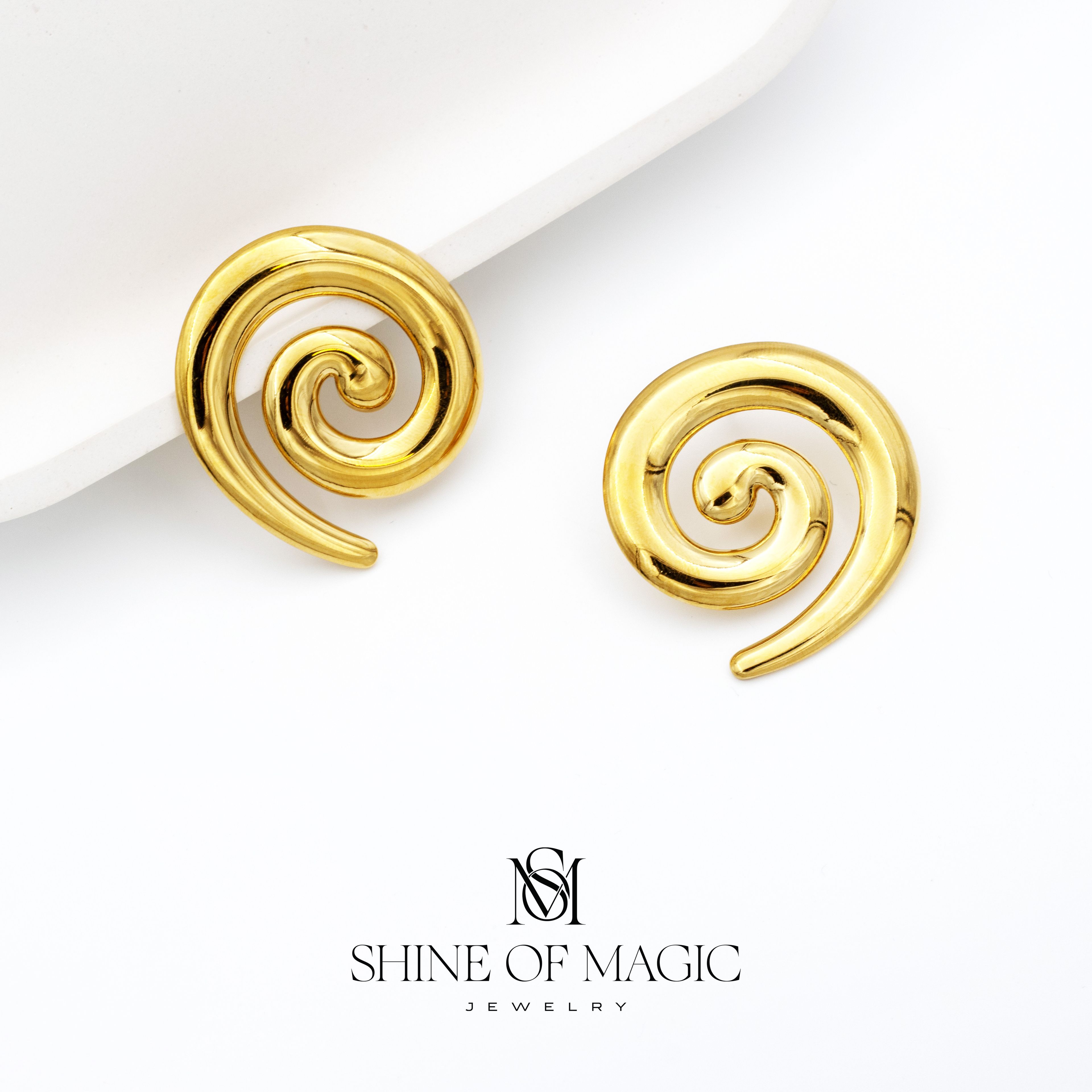 Lustrous Arc Earring | Çelik Küpe