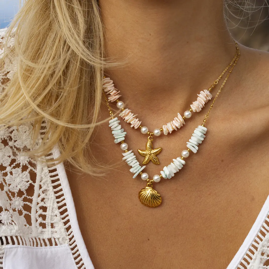 Riviera Pink Necklace | Kabuklu Kolye 2