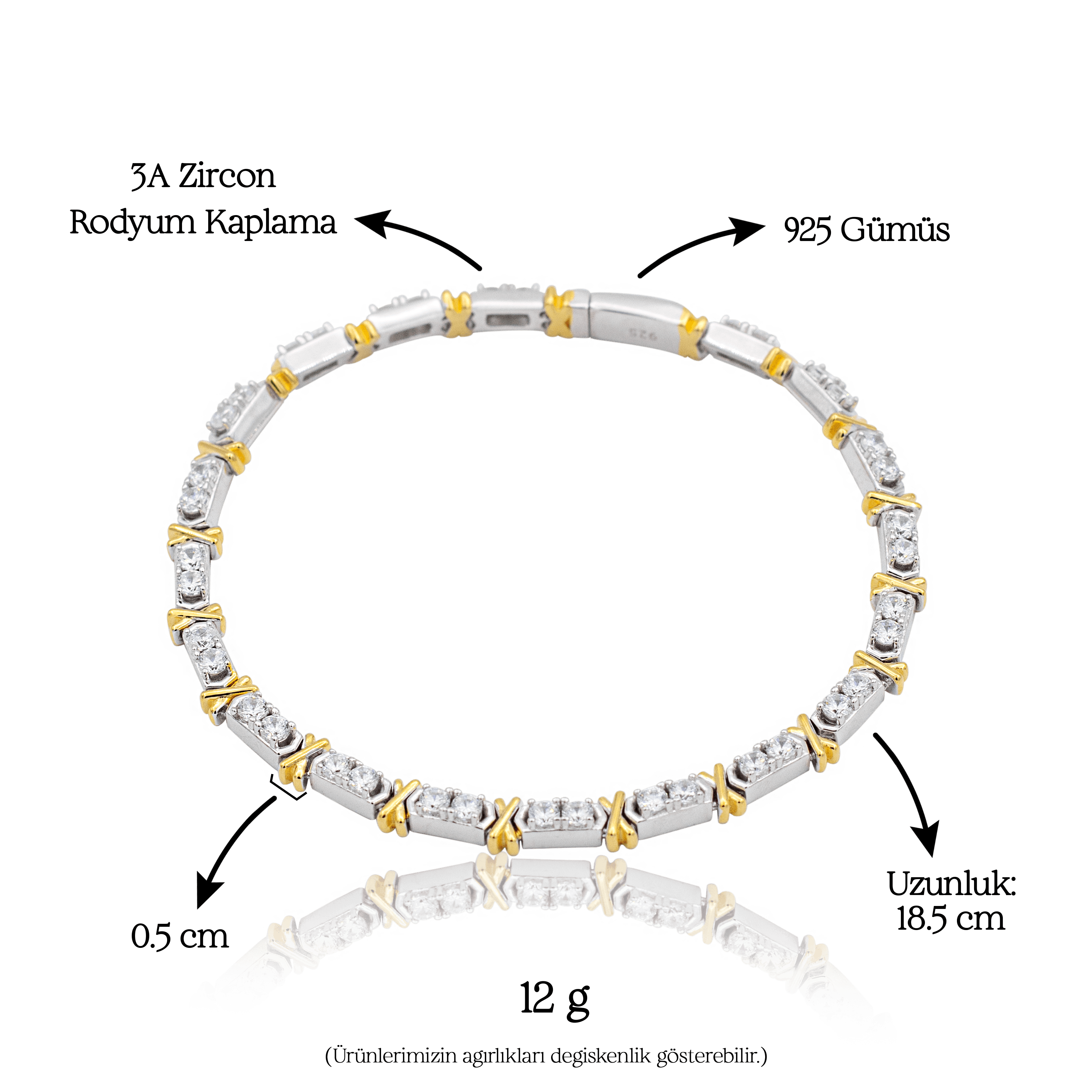 Aurora Dual Shine Bracelet | Silver Kadın Bileklik