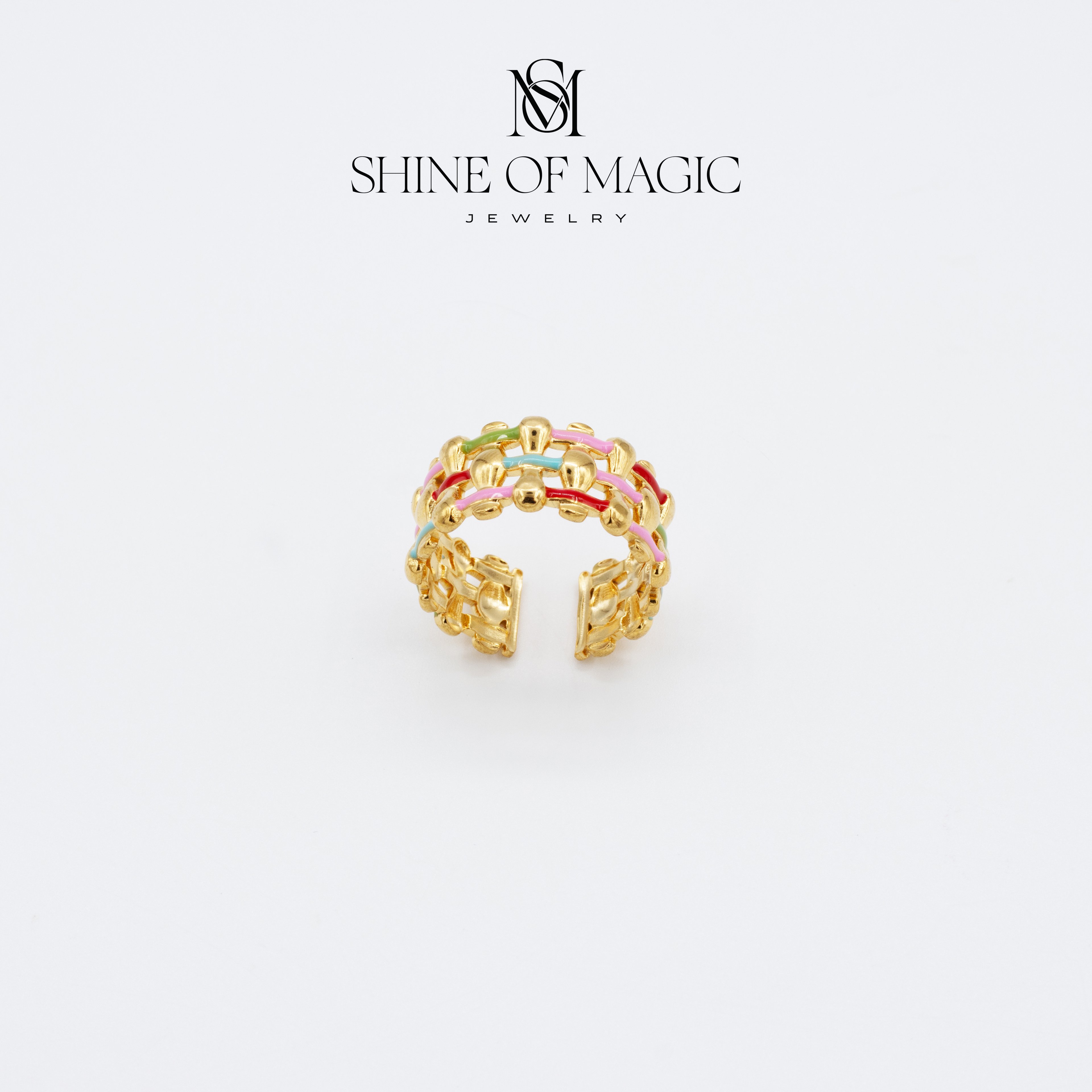 Golden Blossom Ring | Çelik Yüzük