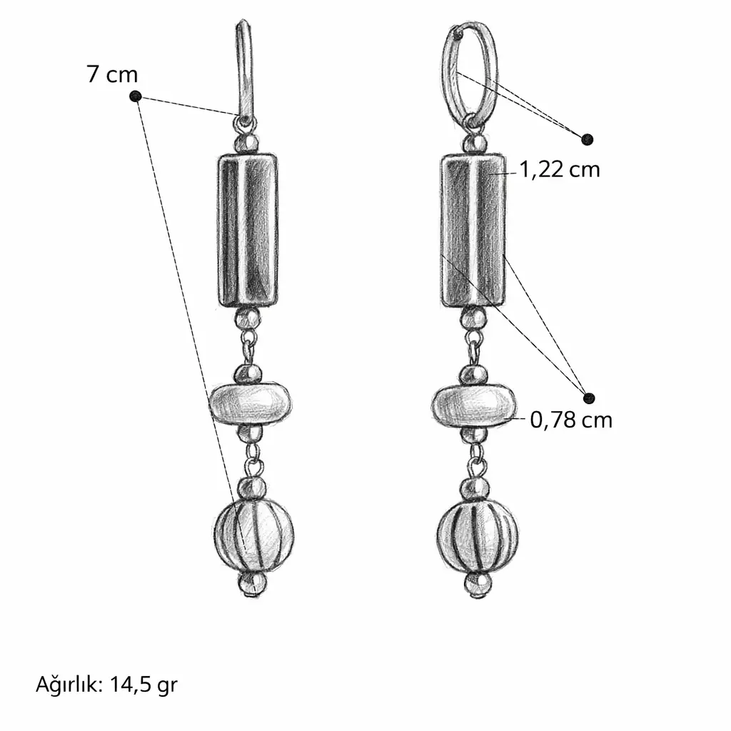 Azuria Earring | Çelik Küpe 5