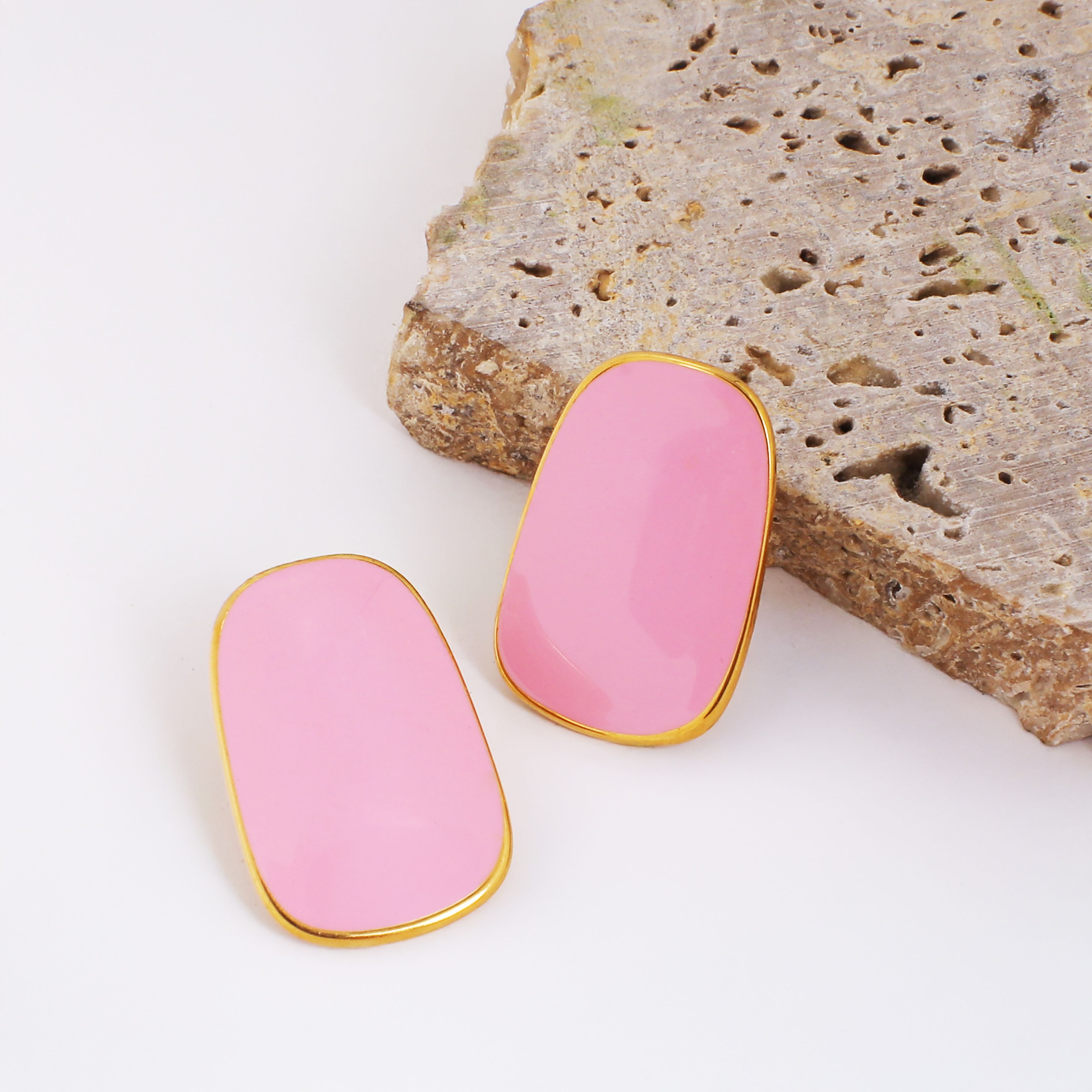 Pink Aura Earring | Çelik Küpe
