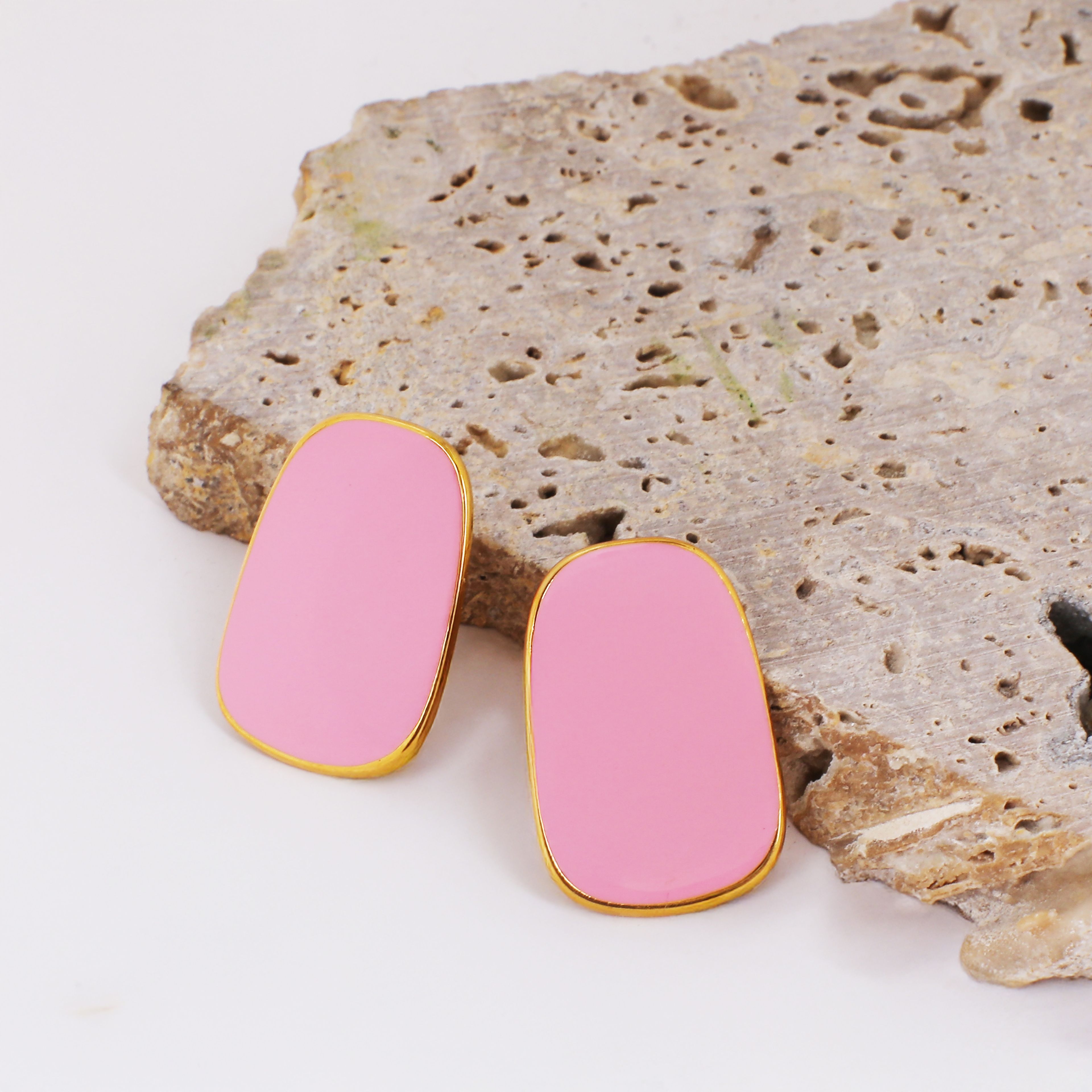 Pink Aura Earring | Çelik Küpe