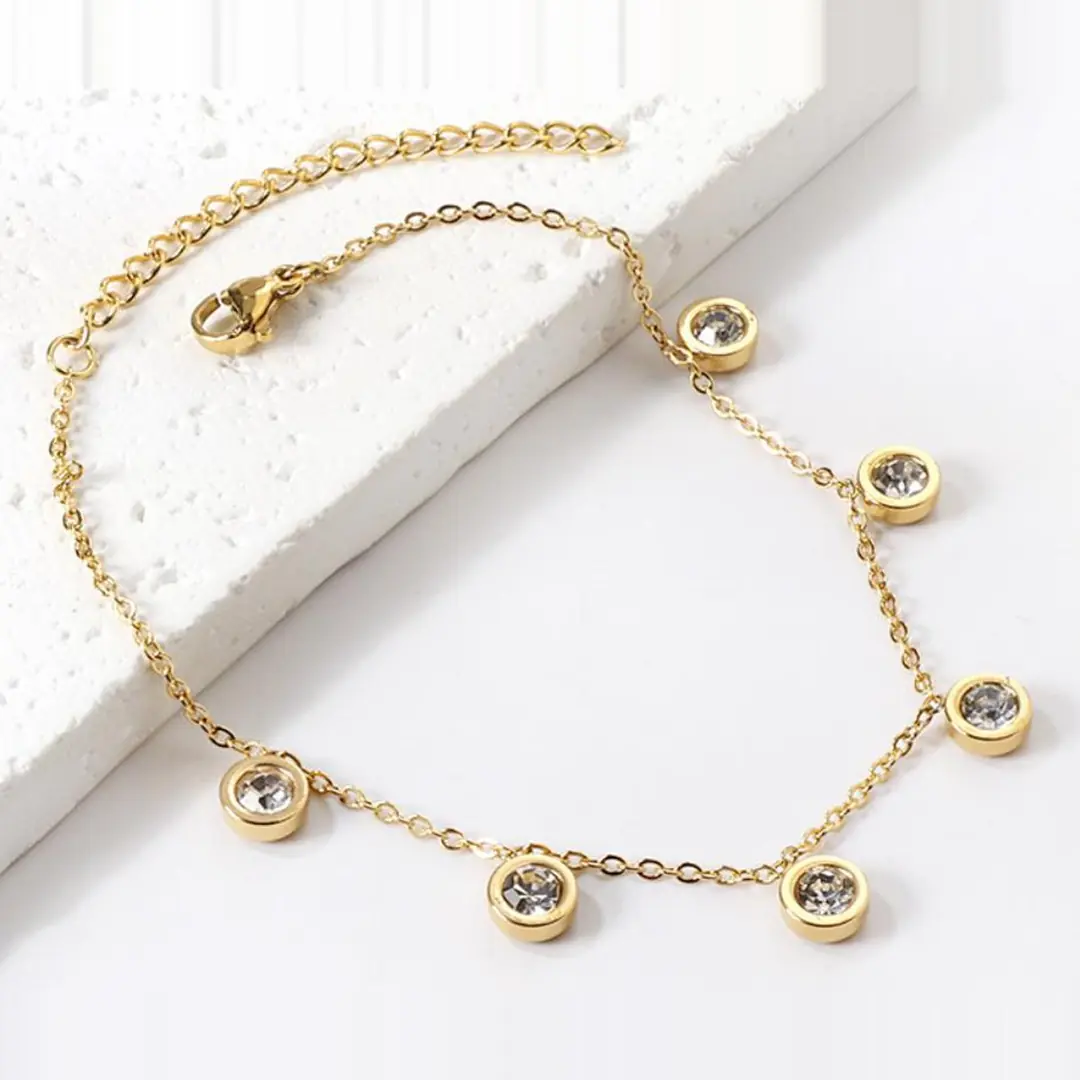 Noptias Gold Anklet | Çelik HalHal