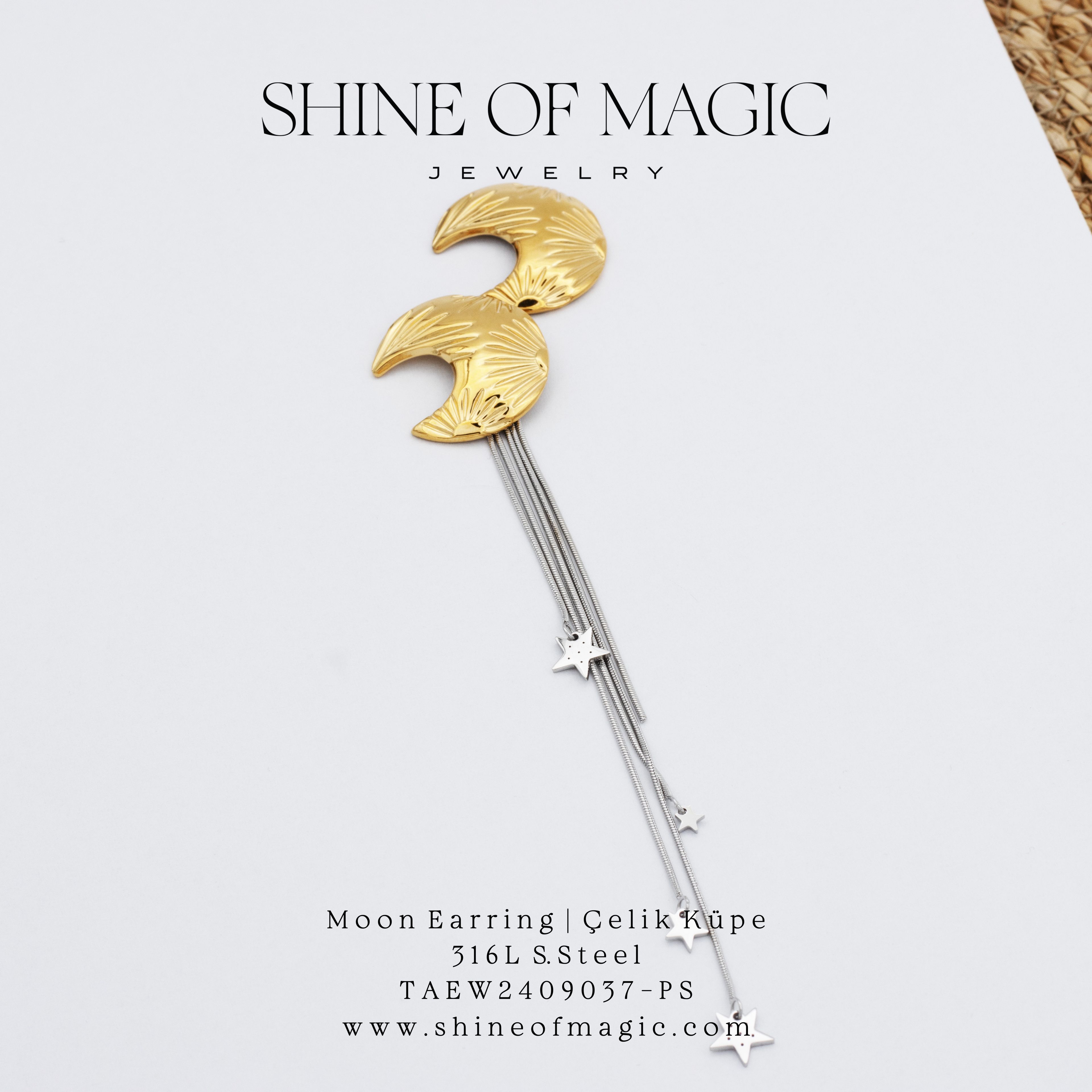 Moon Earring | Çelik Küpe