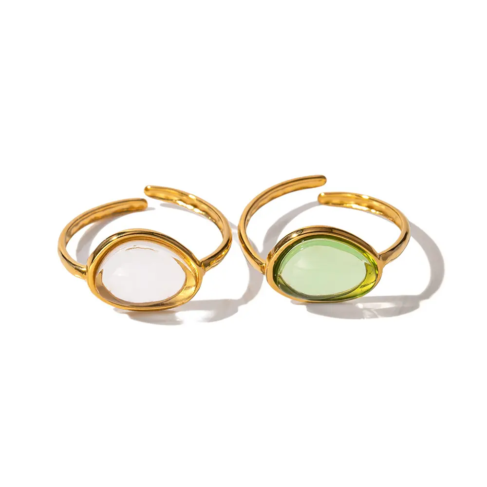 Limpida Green Ring | Çelik Yüzük 3