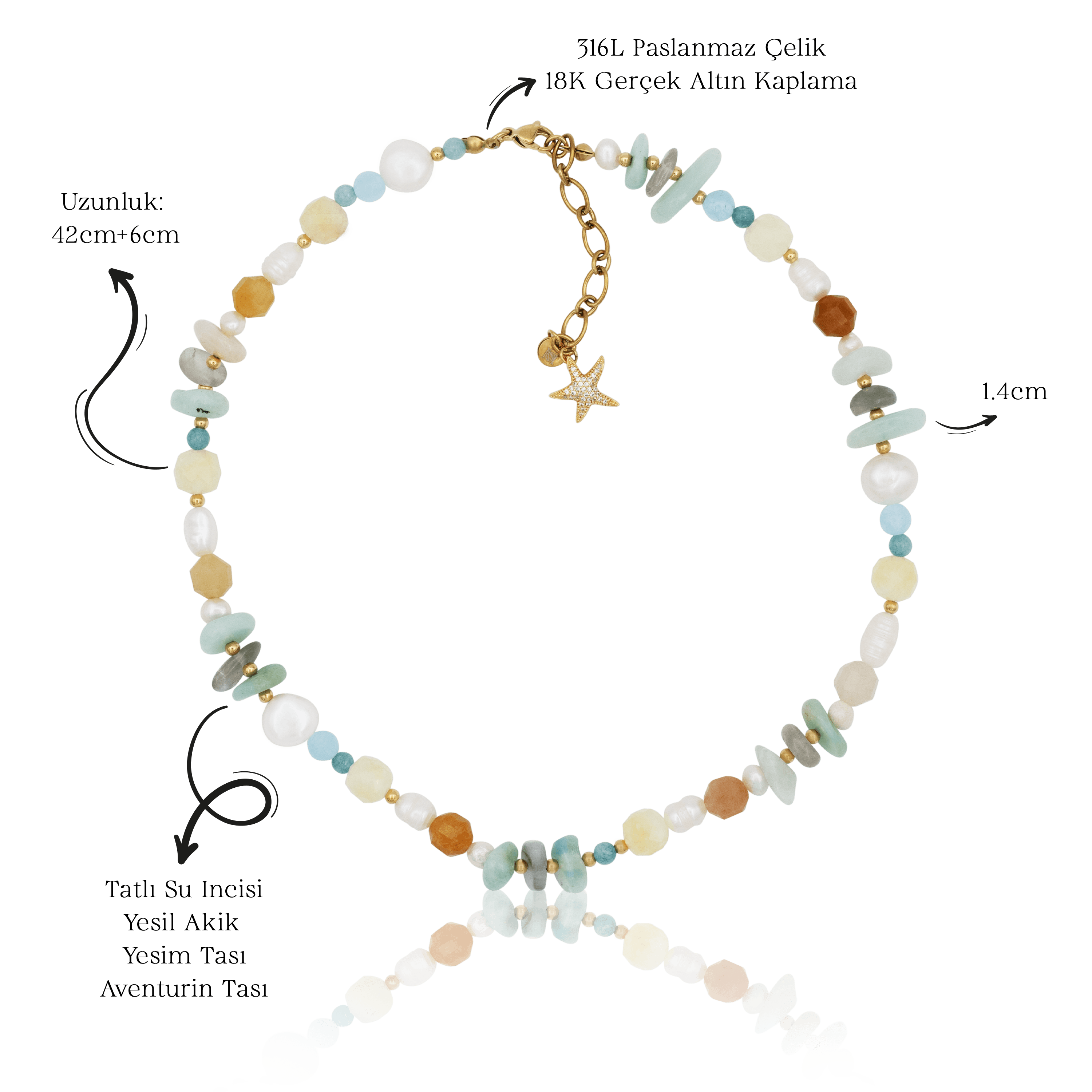 Golaar Necklace | Doğal Taş Kolye