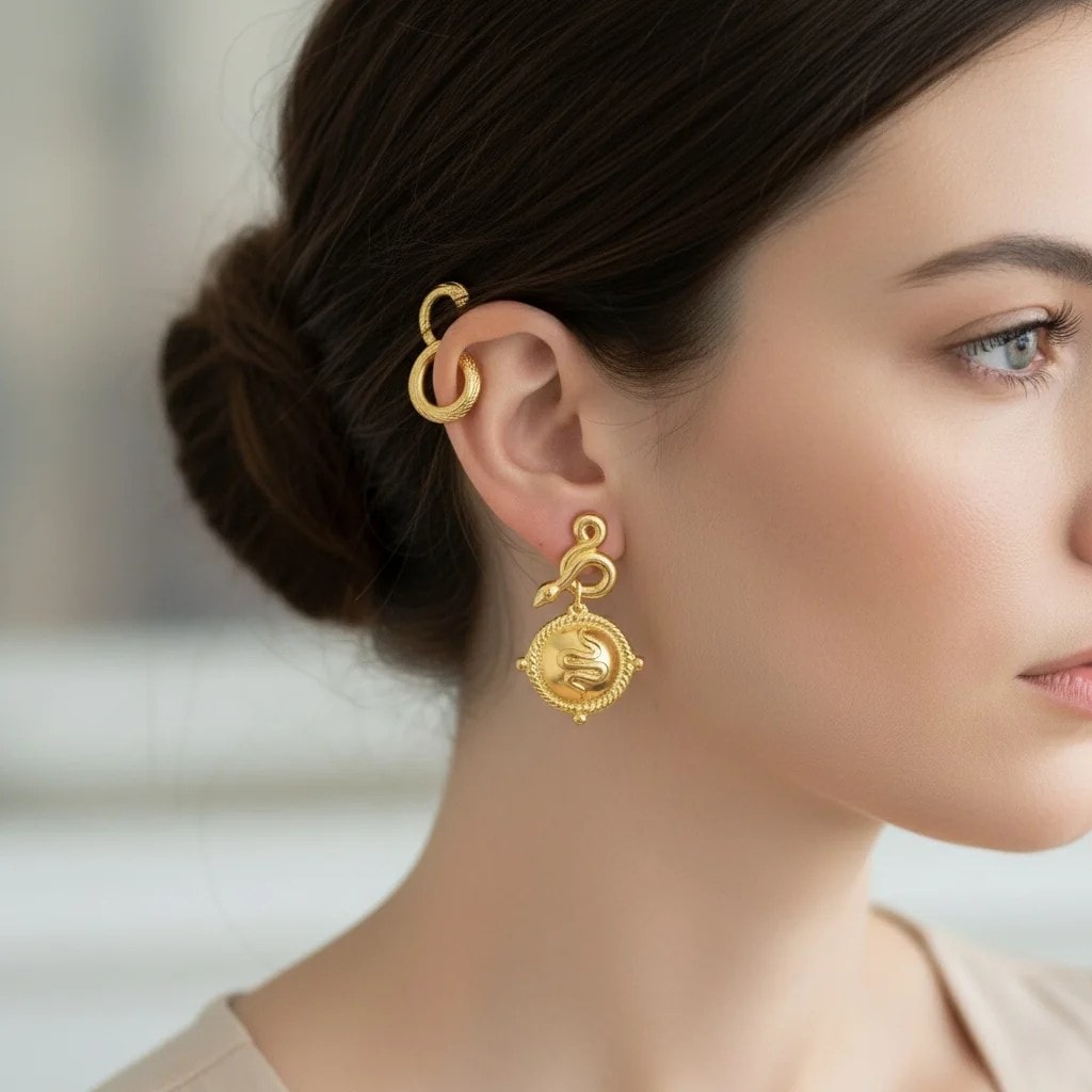 Serpenta Earring | Çelik Küpe