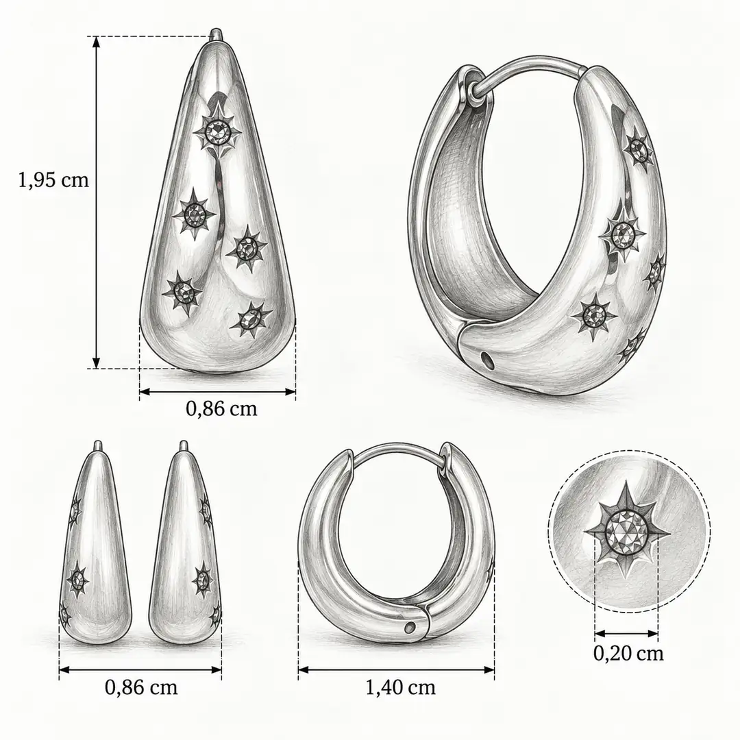 Diosase Earring | Çelik Küpe 4