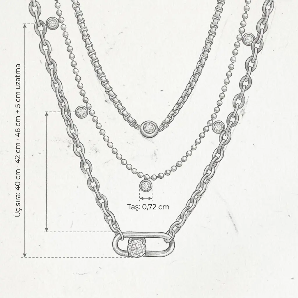 Trilayne Necklace | Çelik Kolye 7